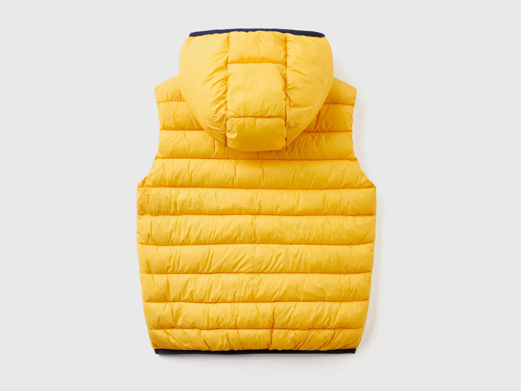 Benetton Gilet Imbottito Con Cappuccio Giallo Discount