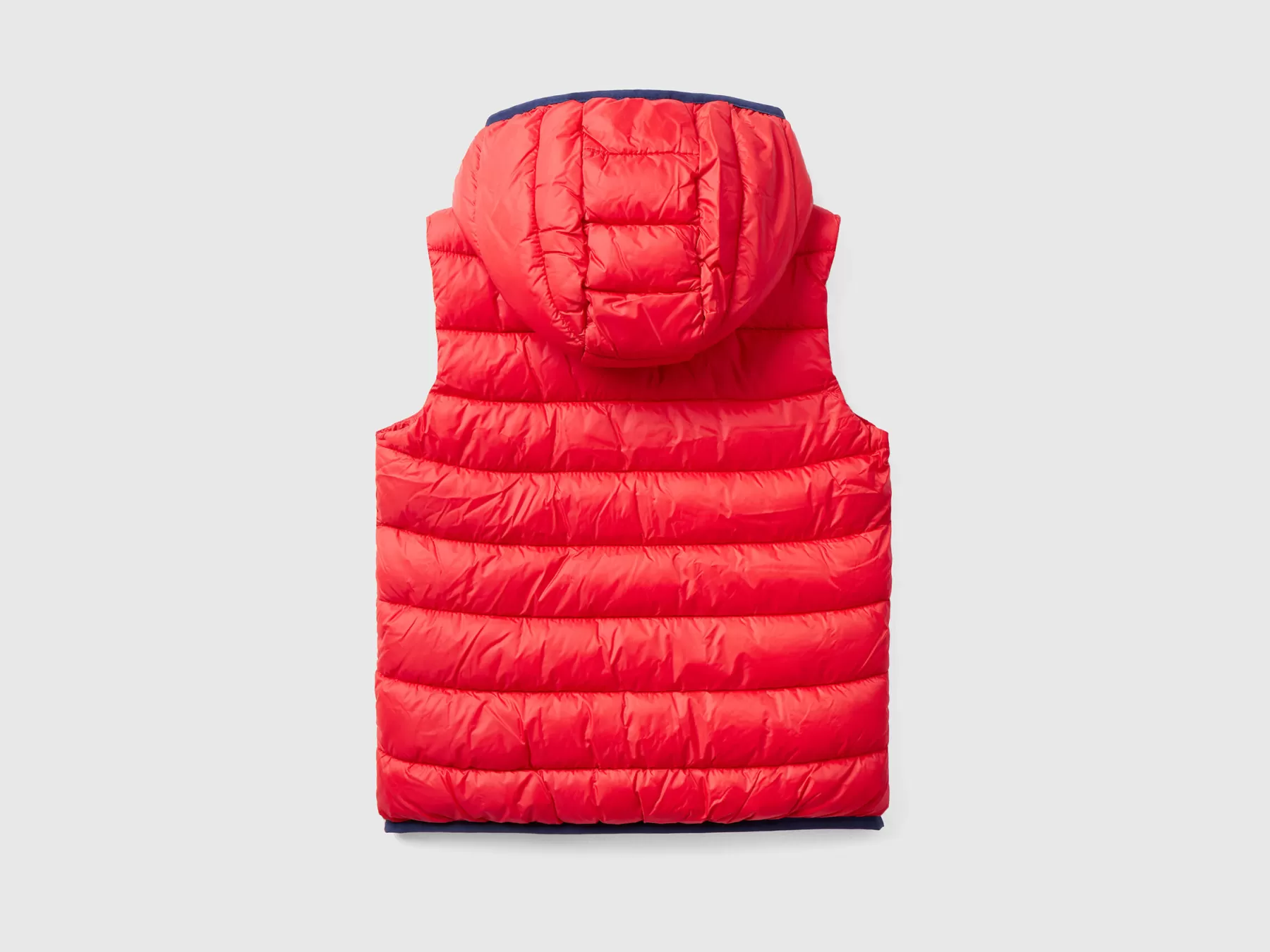 Benetton Gilet Imbottito Con Cappuccio Rosso Flash Sale