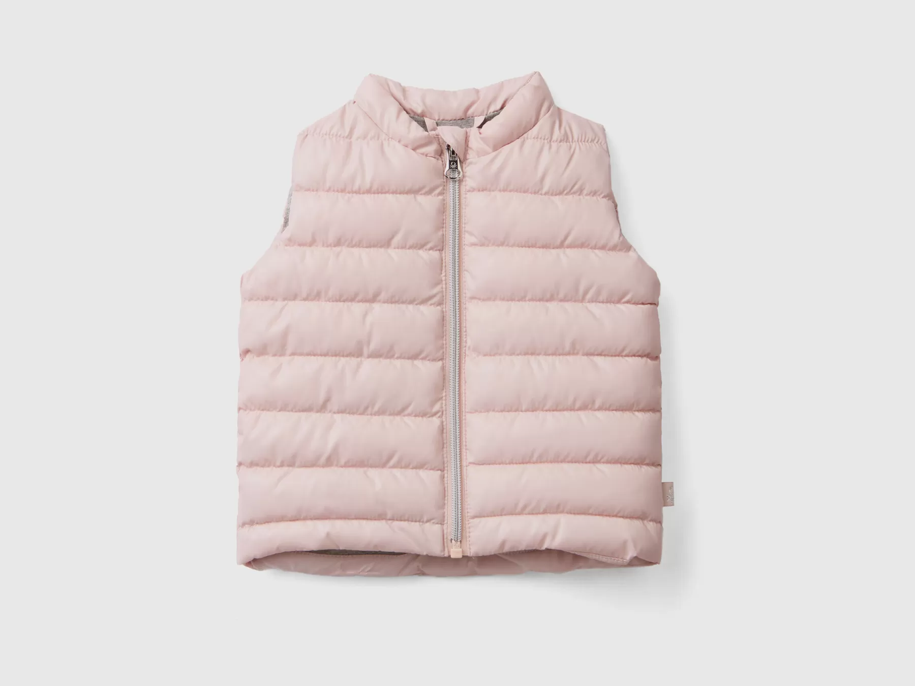 Benetton Gilet Imbottito In Tessuto Tecnico Rosa Tenue Cheap