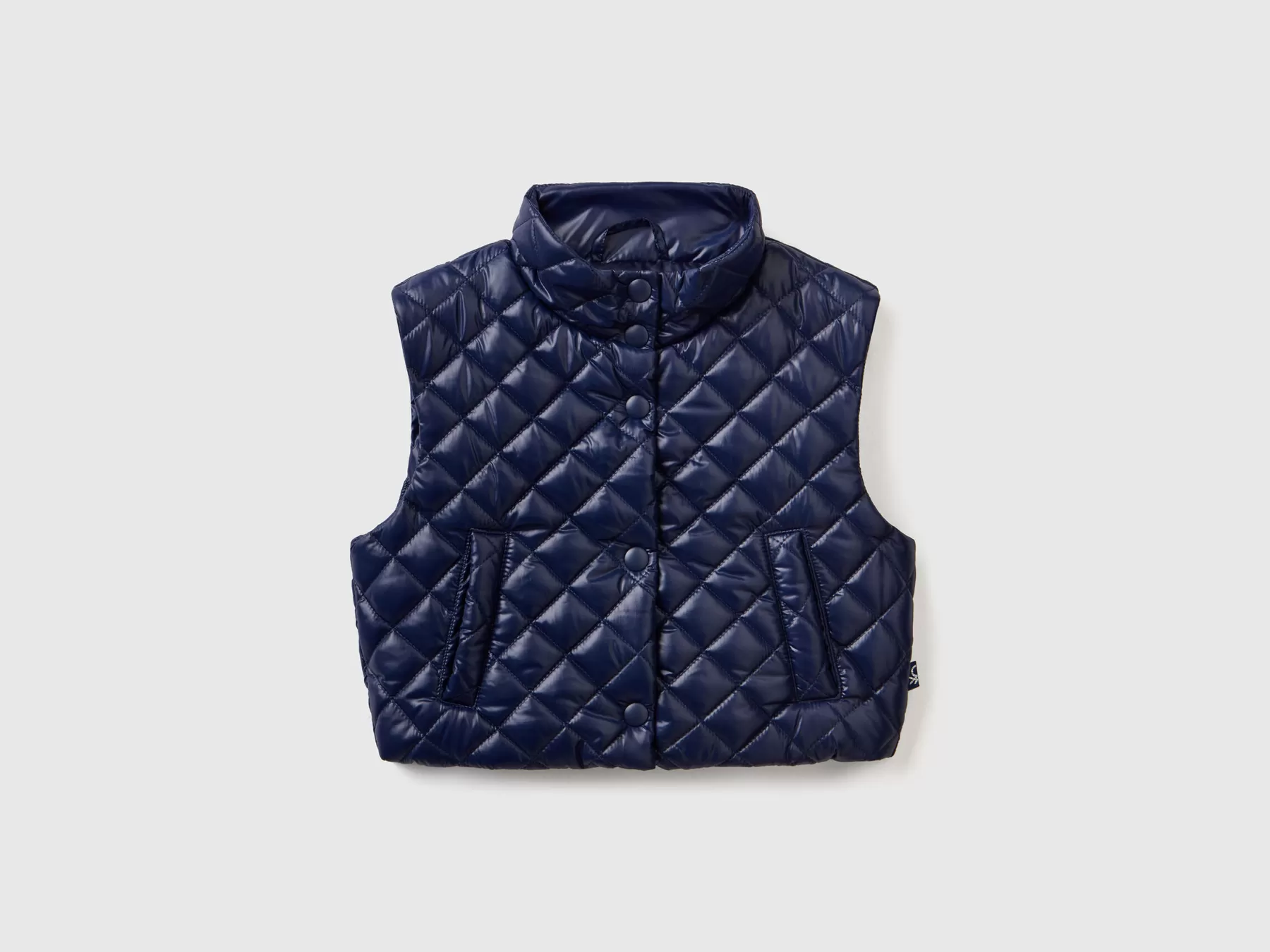 Benetton Gilet Trapuntato Boxy Fit Blu Scuro Outlet