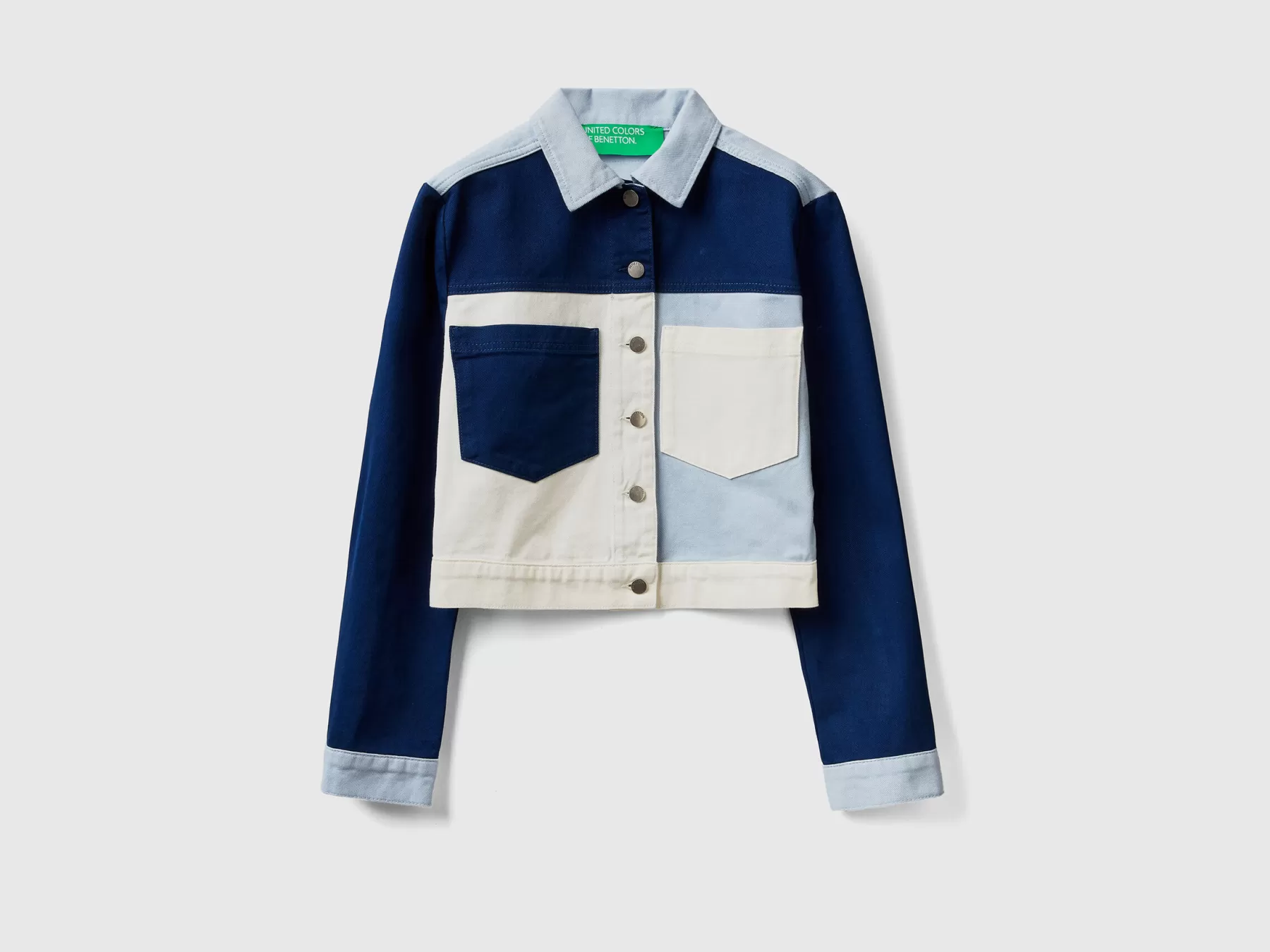 Benetton Giubbino Corto Color Block Blu Clearance