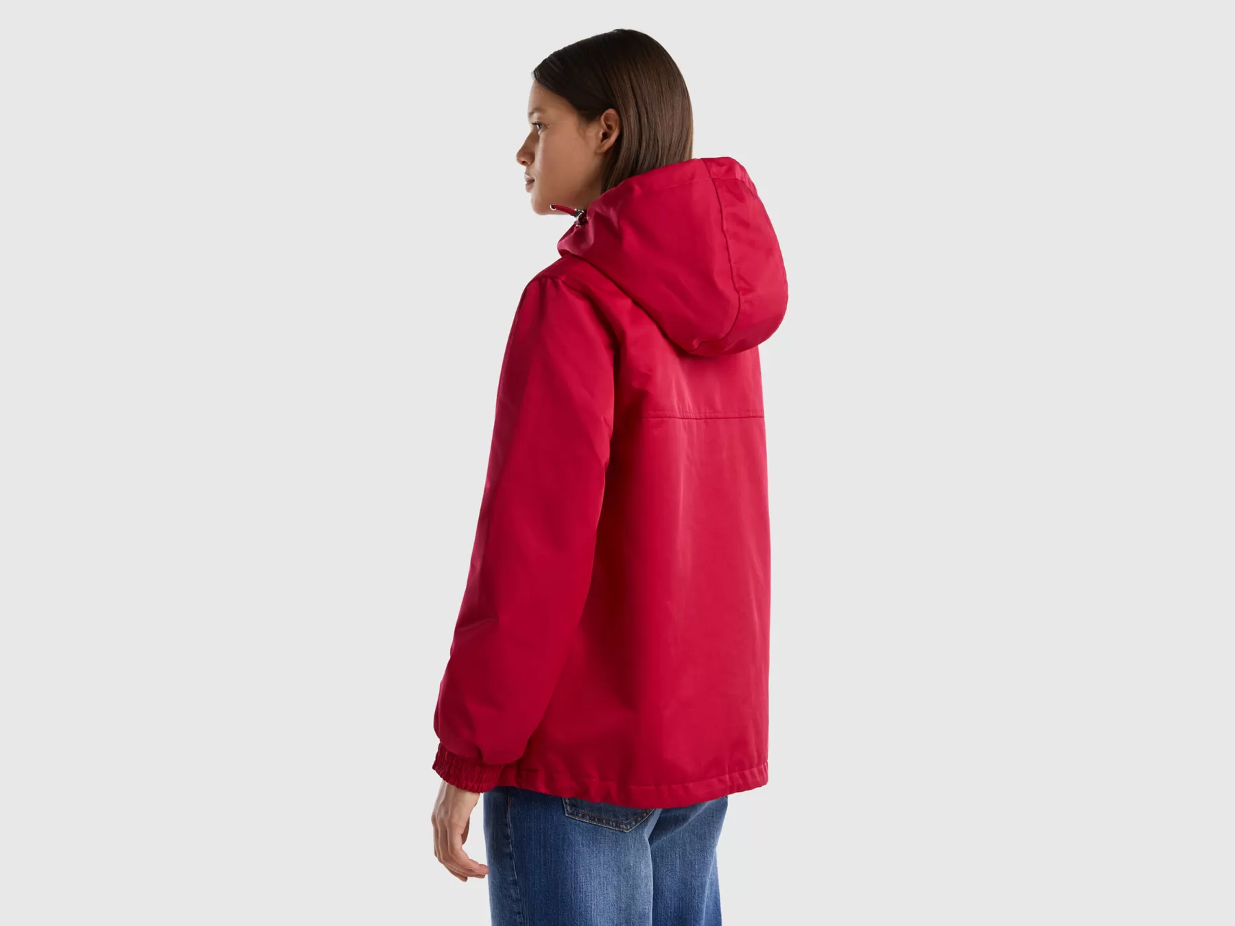 Benetton Giubbino Impermeabile Con Cappuccio Fucsia Flash Sale