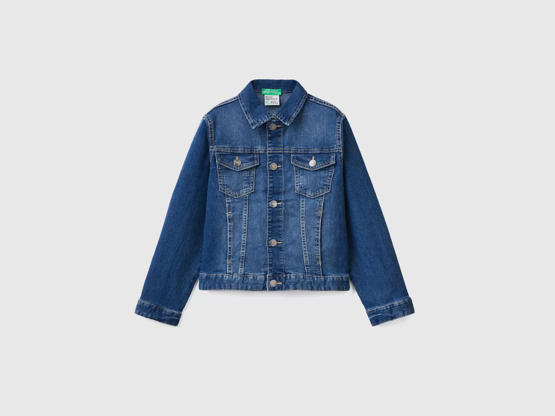 Benetton Giubbino In Denim "Eco-Recycle" Blu Scuro Clearance