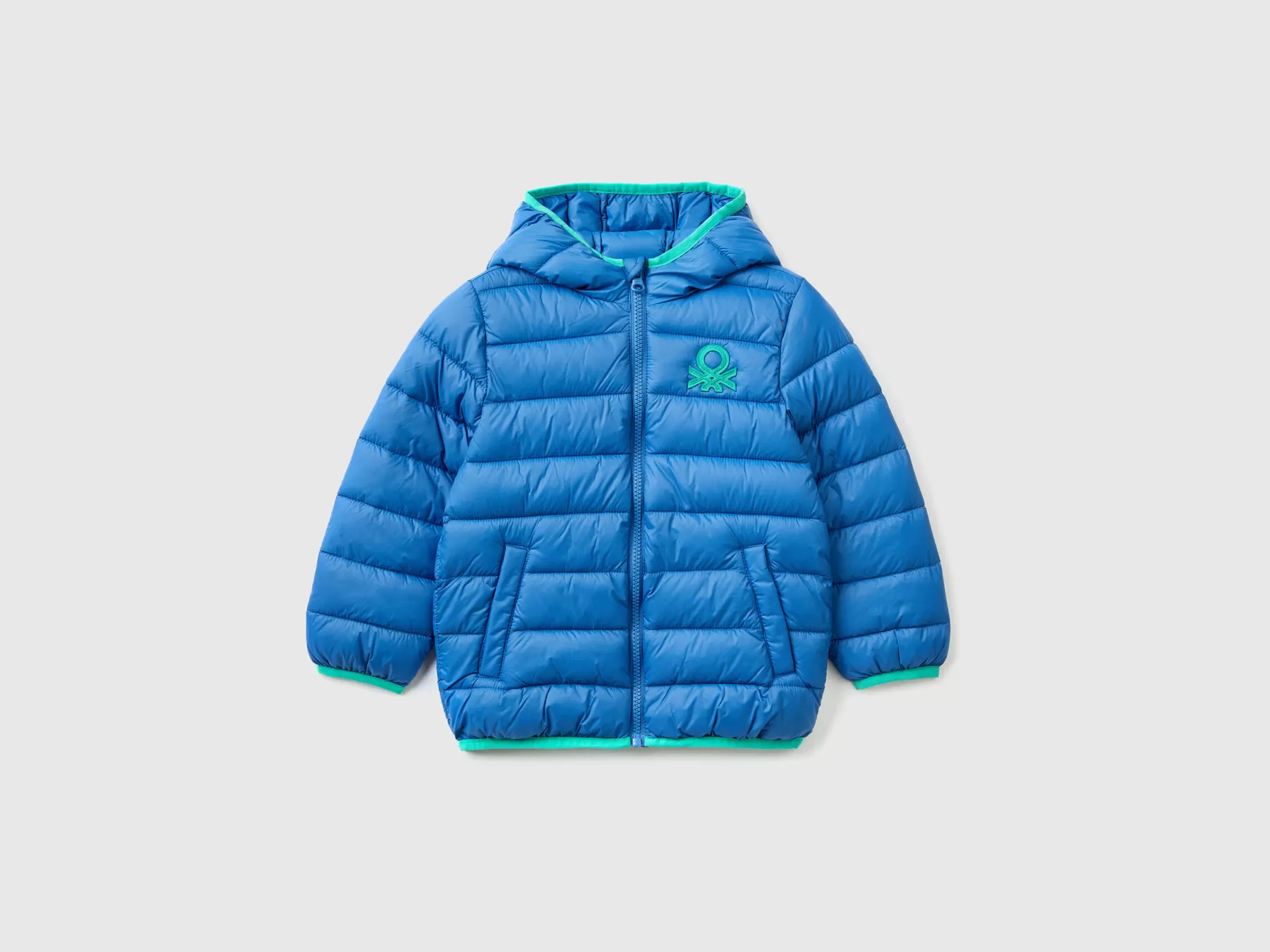 Benetton Giubbino In Nylon "Rain Defender" Bluette Best Sale