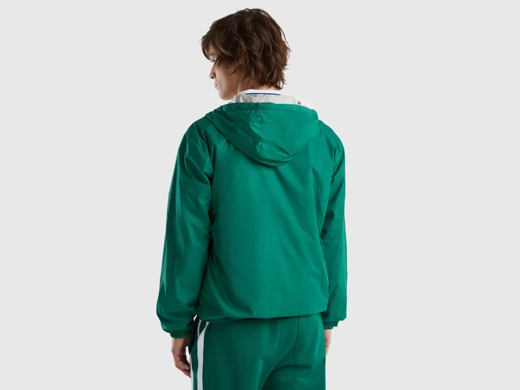 Benetton Giubbino In Nylon Riciclato Verde Scuro Clearance