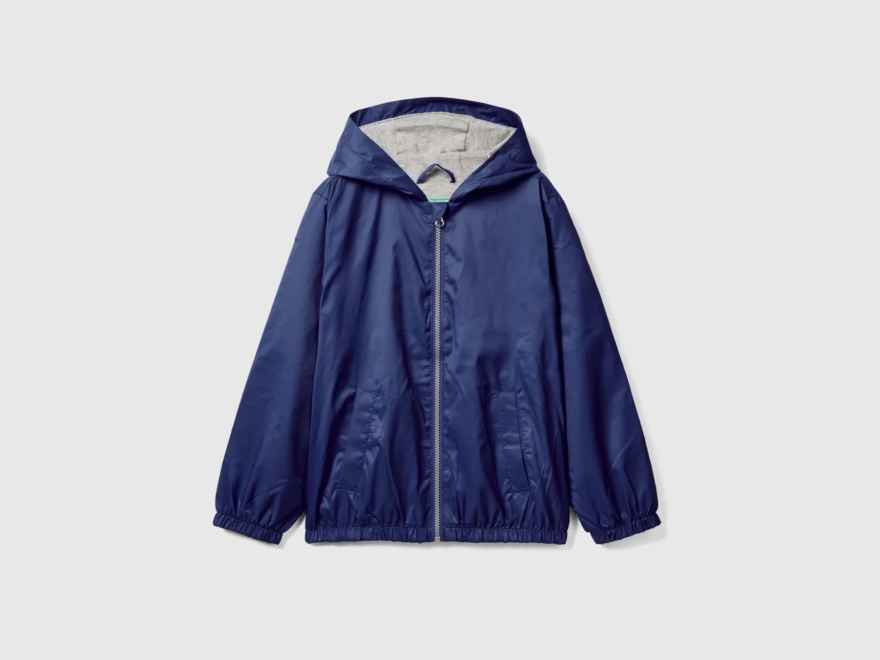 Benetton Giubbino Leggero Con Cappuccio Blu Scuro Cheap