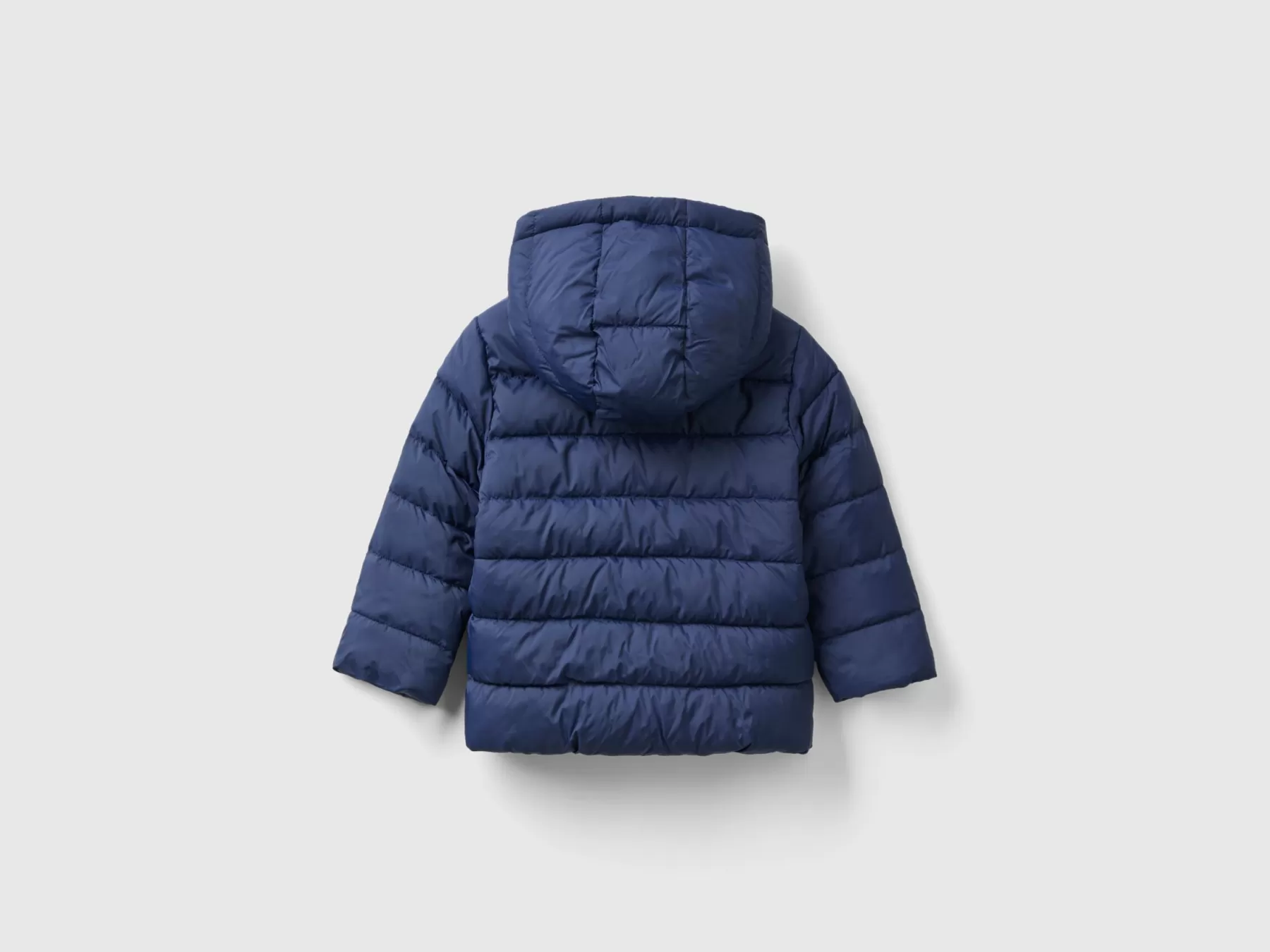 Benetton Giubbotto Imbottito Con Cappuccio E Logo Blu Scuro Best