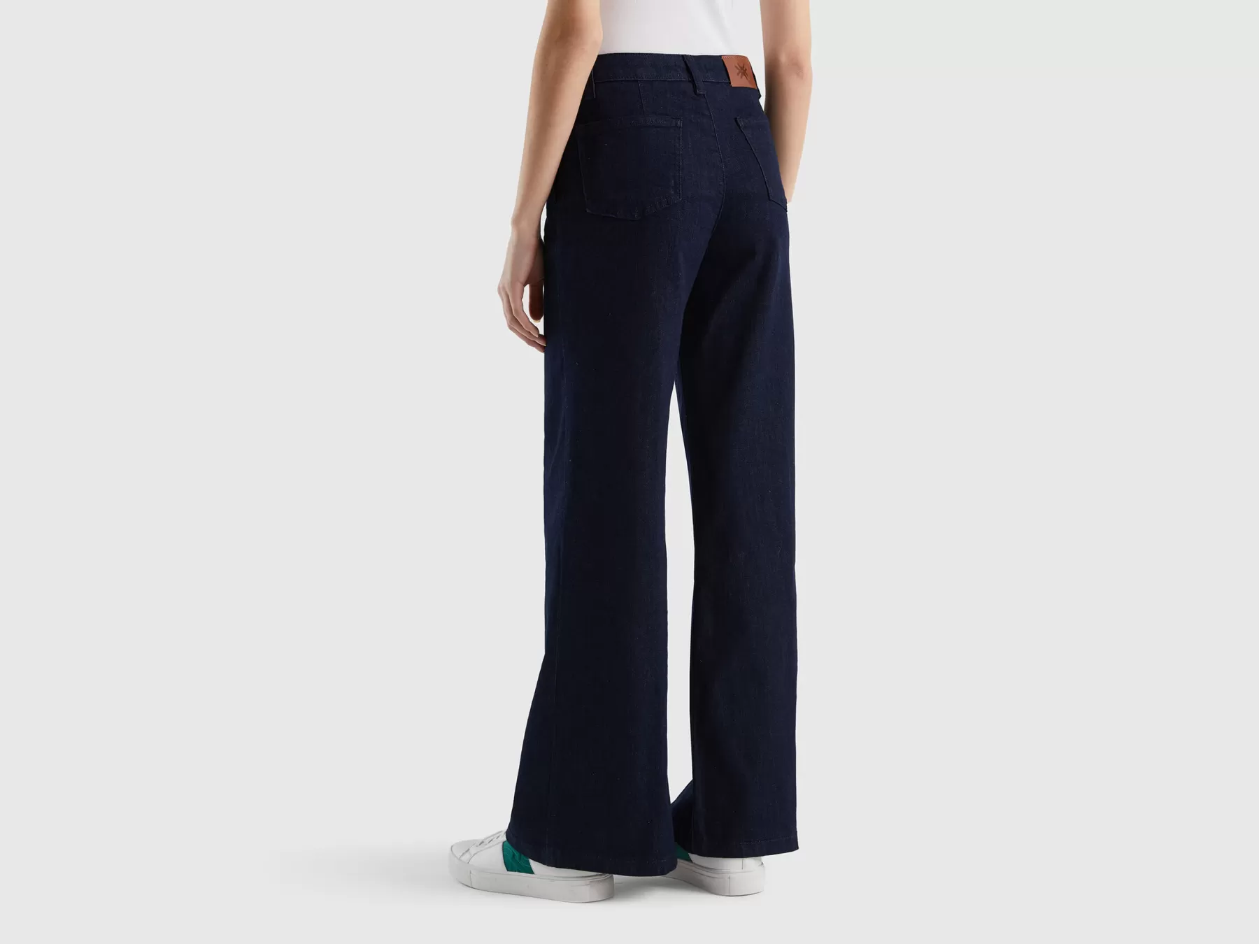 Benetton Jeans A Zampa In Cotone Stretch Blu Scuro Shop