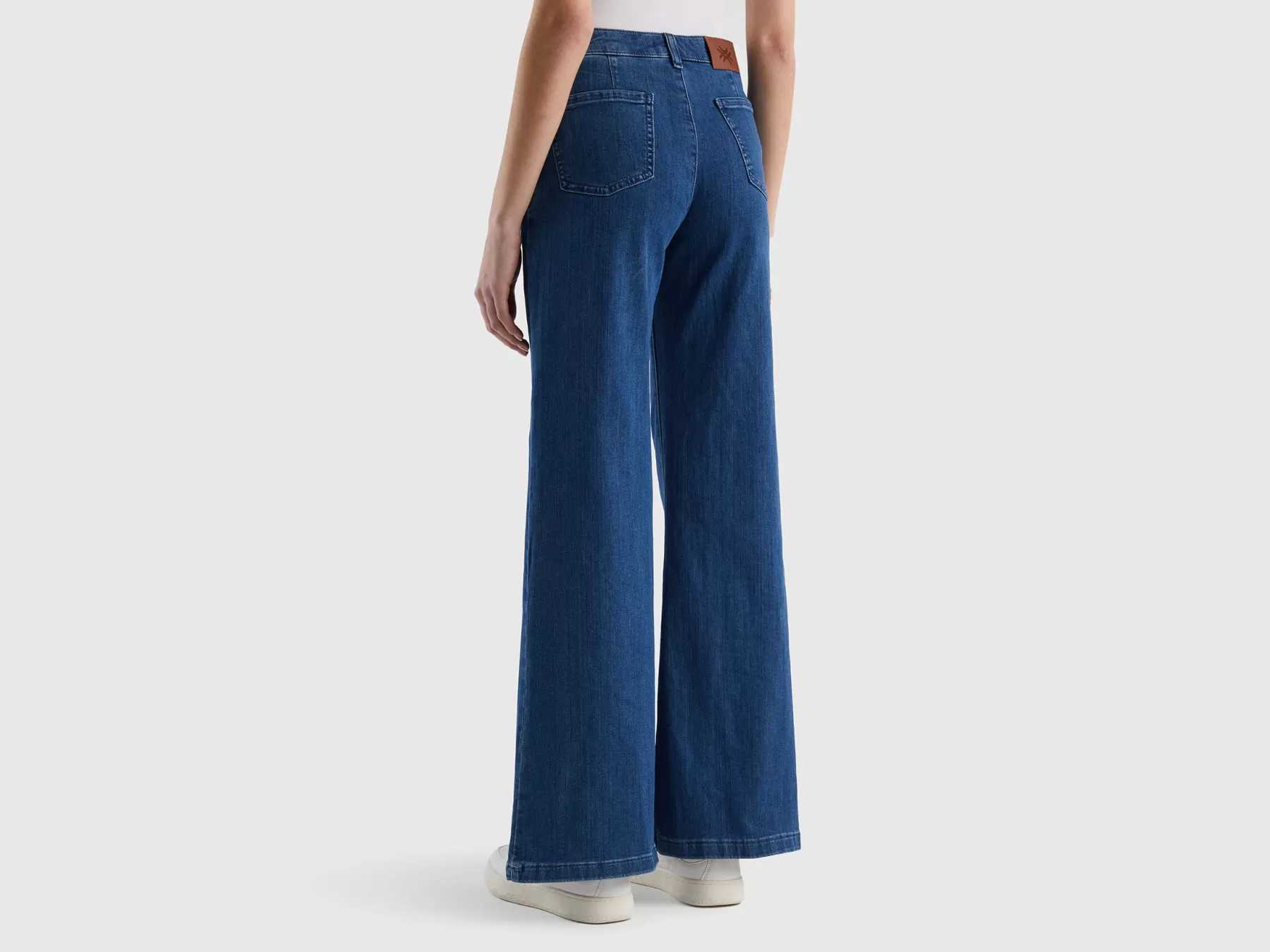 Benetton Jeans A Zampa In Cotone Stretch Blu Flash Sale