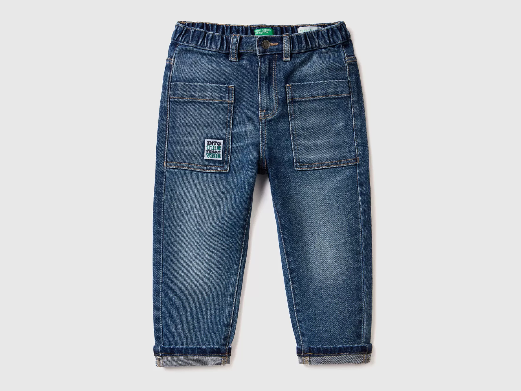 Benetton Jeans Baggy Fit Blu New