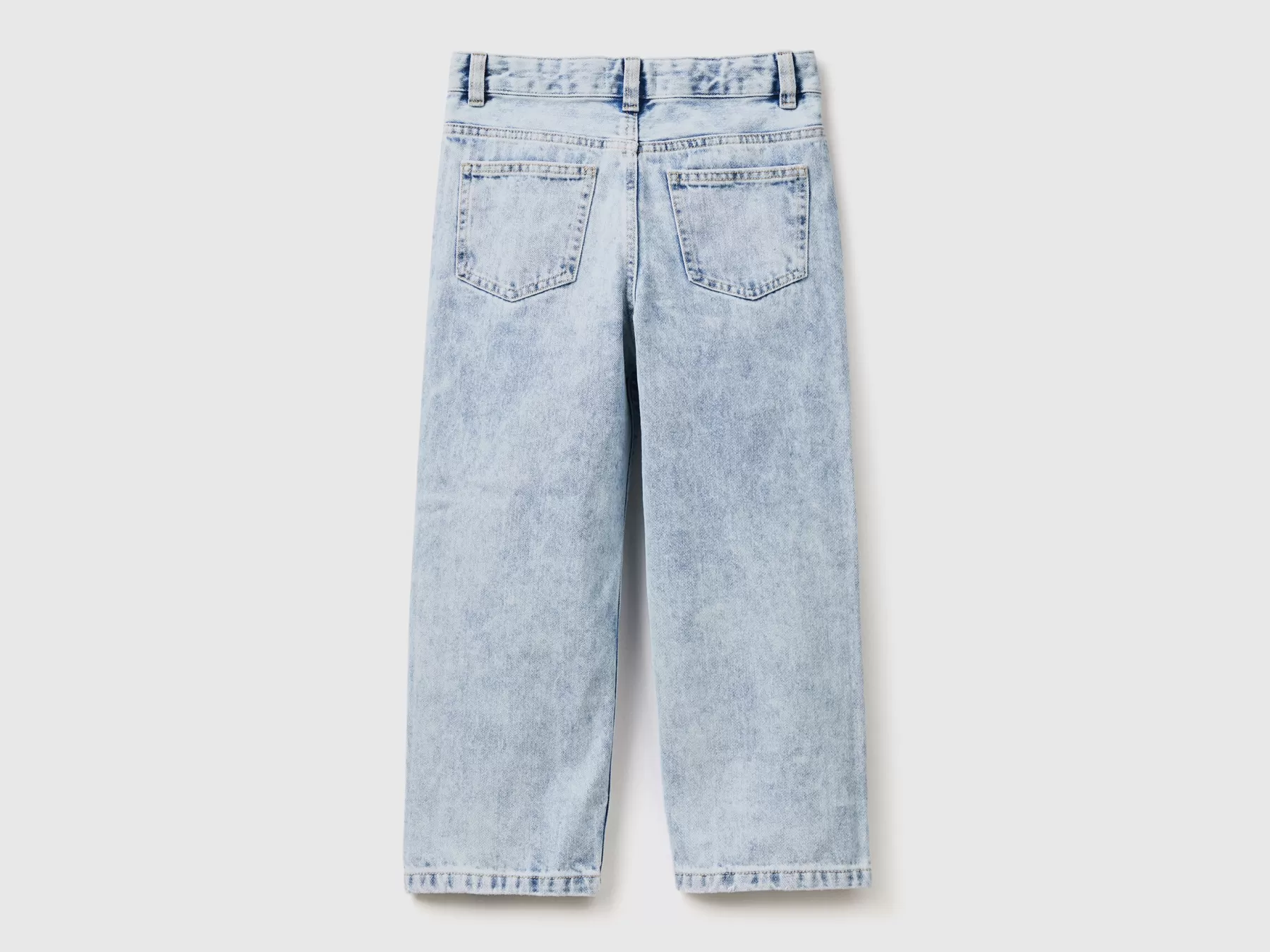 Benetton Jeans Baggy Fit Con Rotture Azzurro Fashion