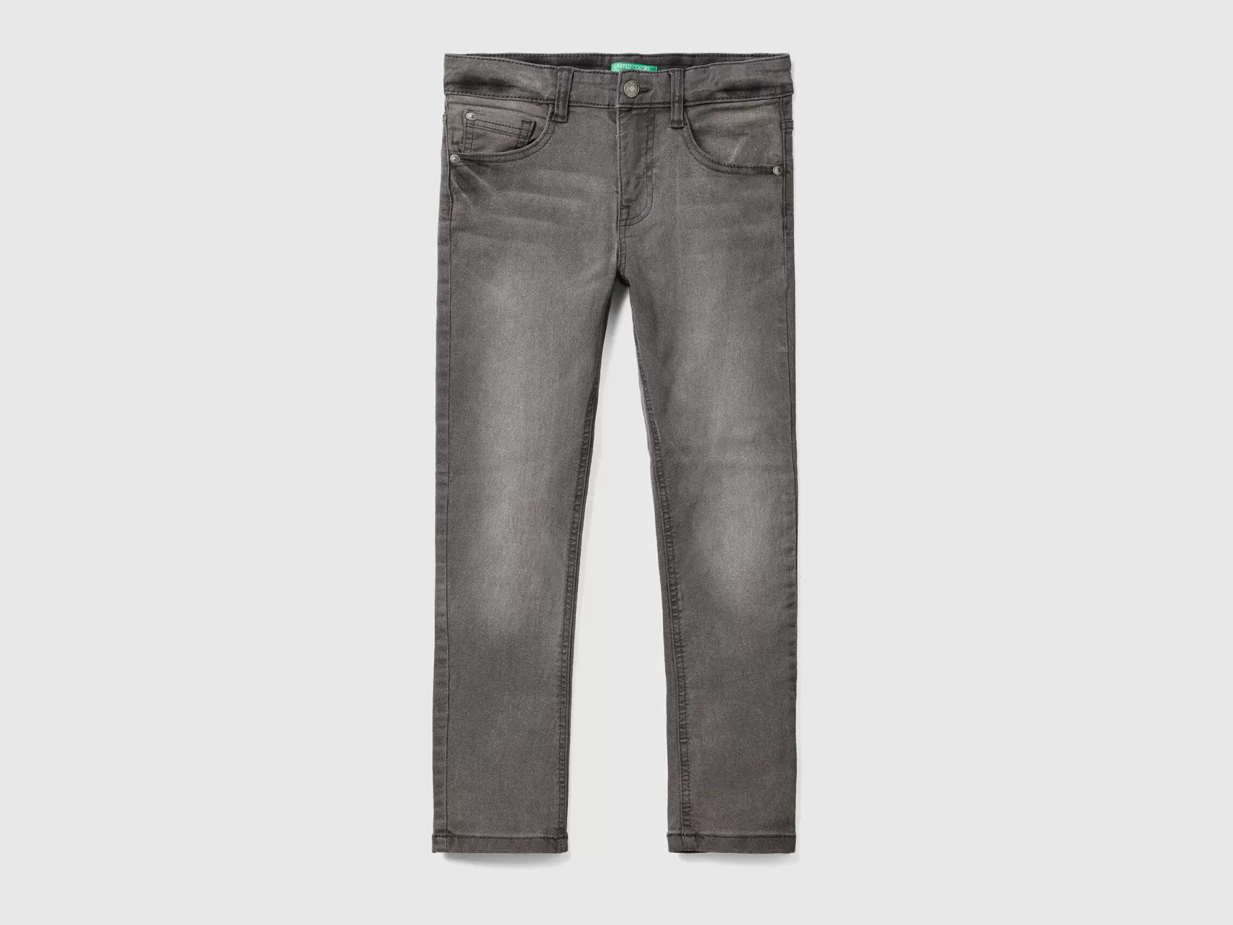 Benetton Jeans Cinque Tasche Skinny Fit Grigio Discount