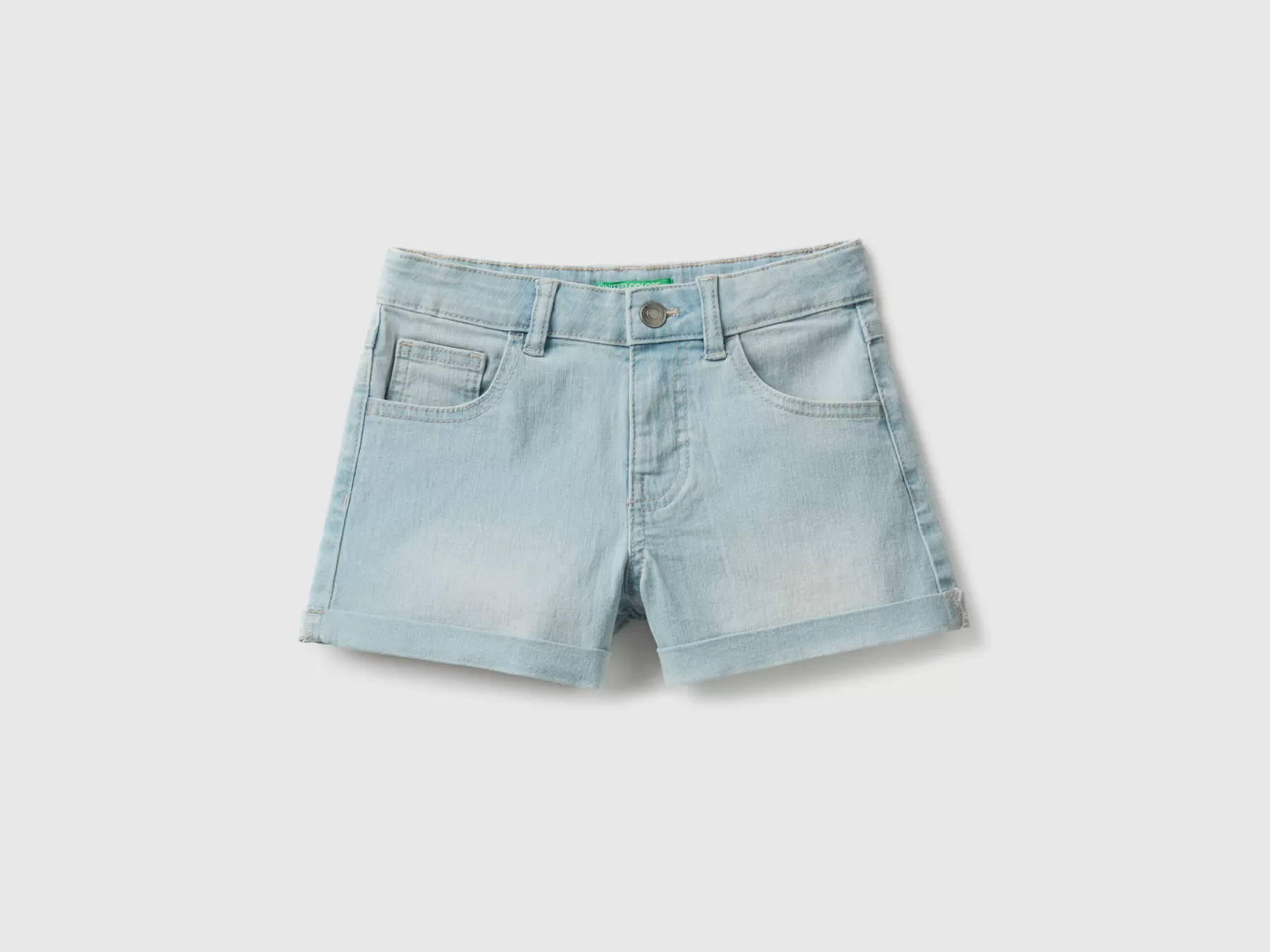 Benetton Jeans Corti In Denim "Eco-Recycle" Azzurro Online