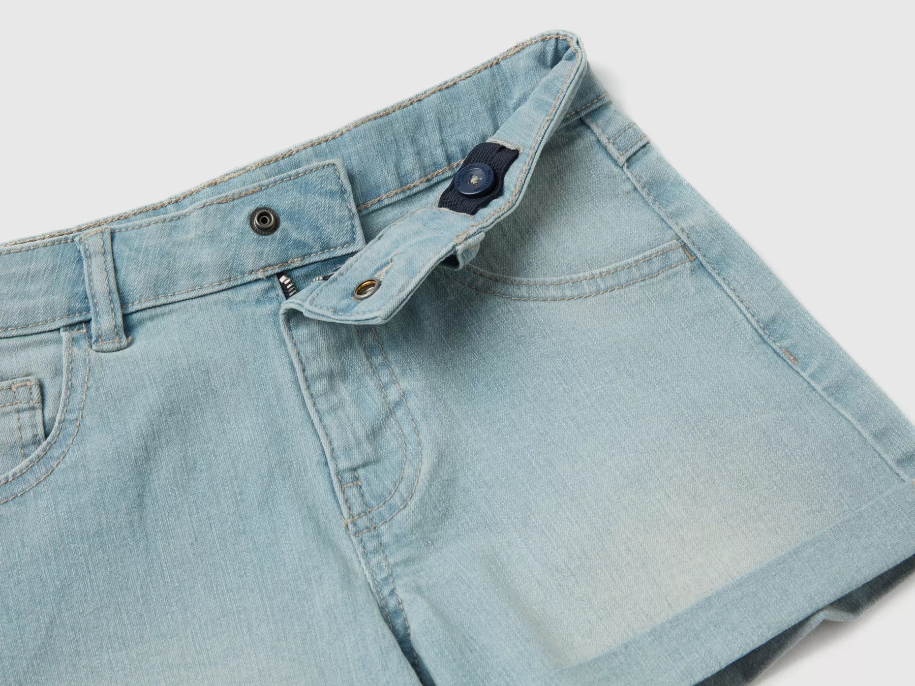 Benetton Jeans Corti In Denim "Eco-Recycle" Azzurro Online