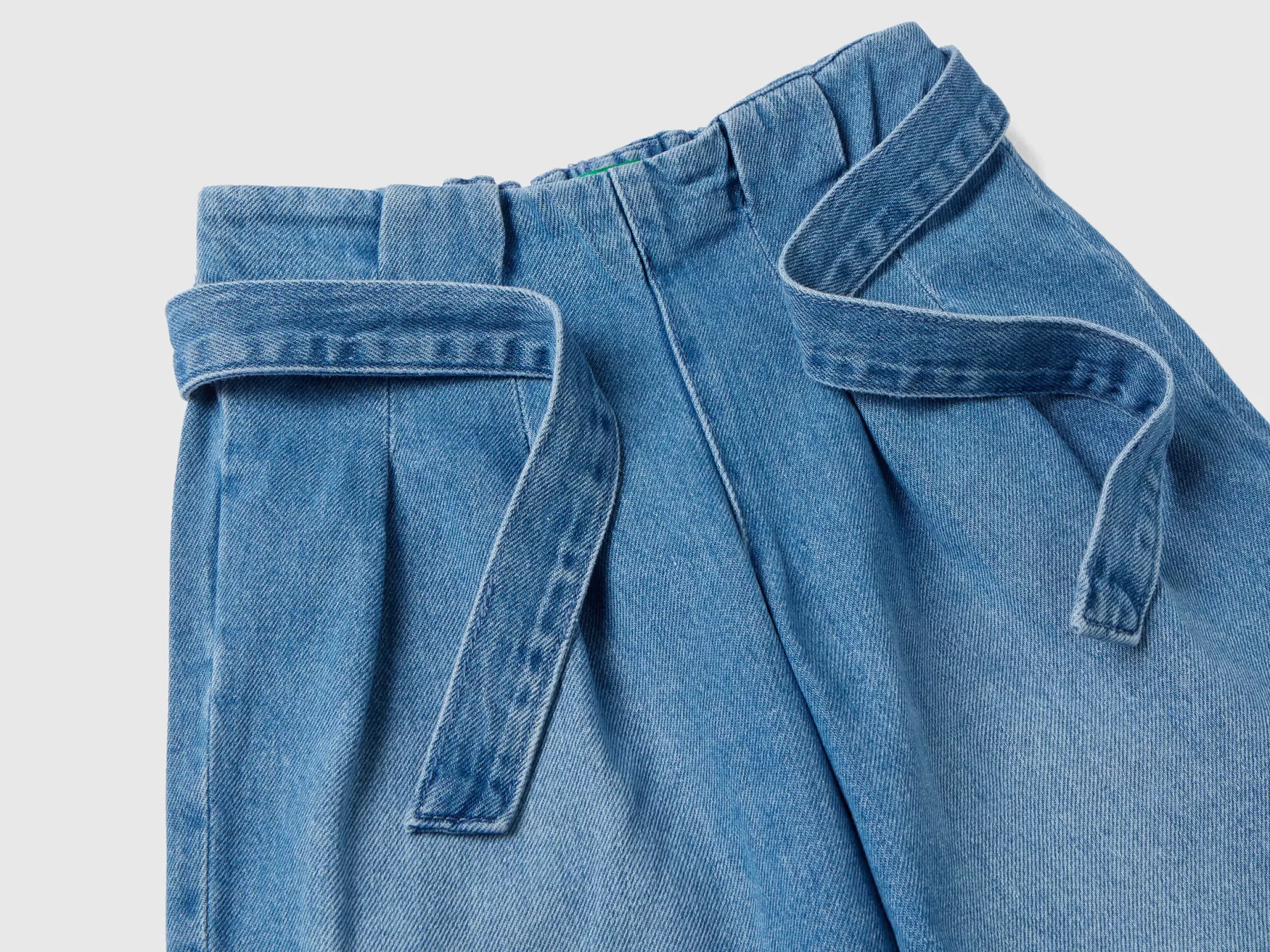 Benetton Jeans Gamba Ampia Con Fusciacca Blu Store