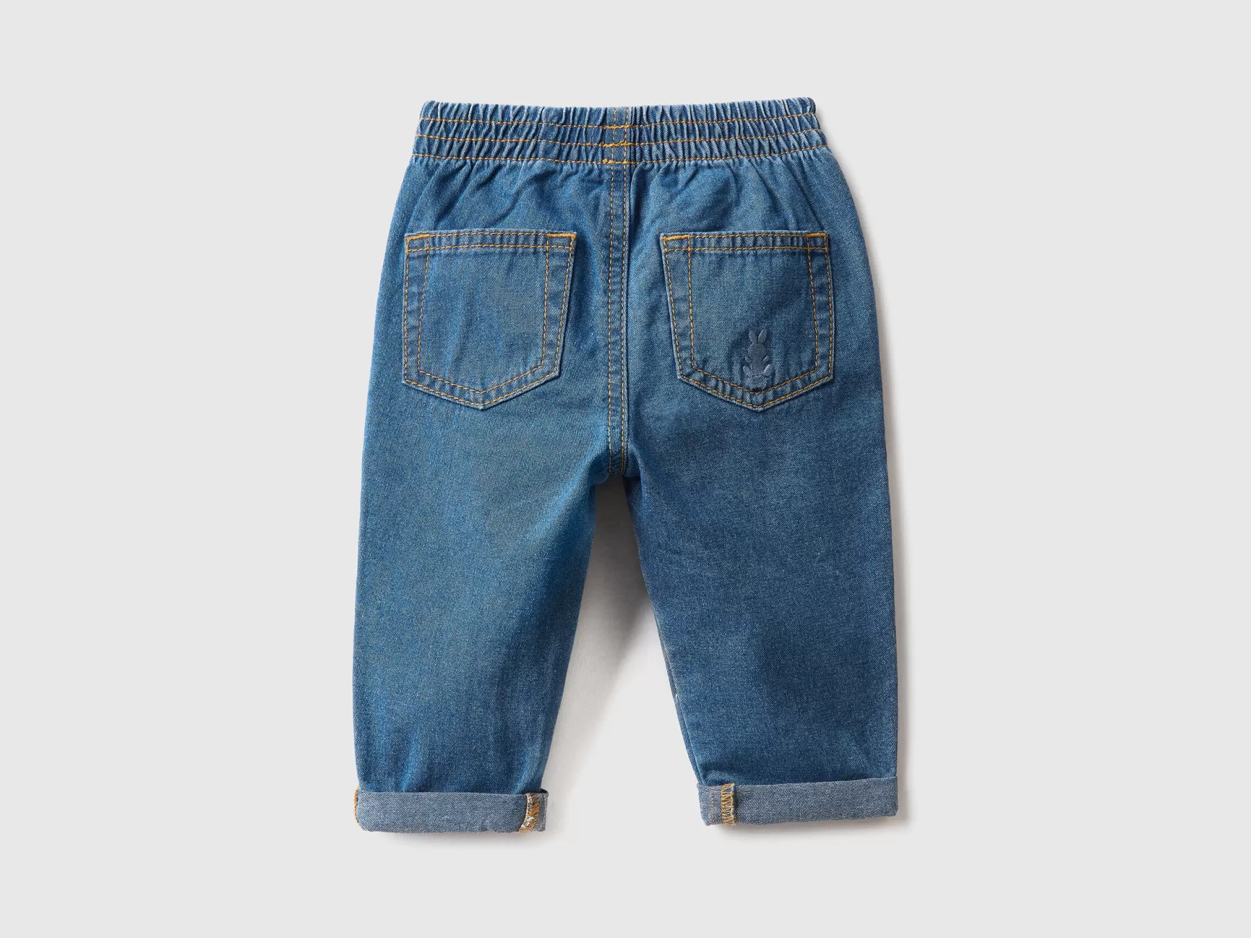 Benetton Jeans In Denim 100% Cotone Azzurro Outlet