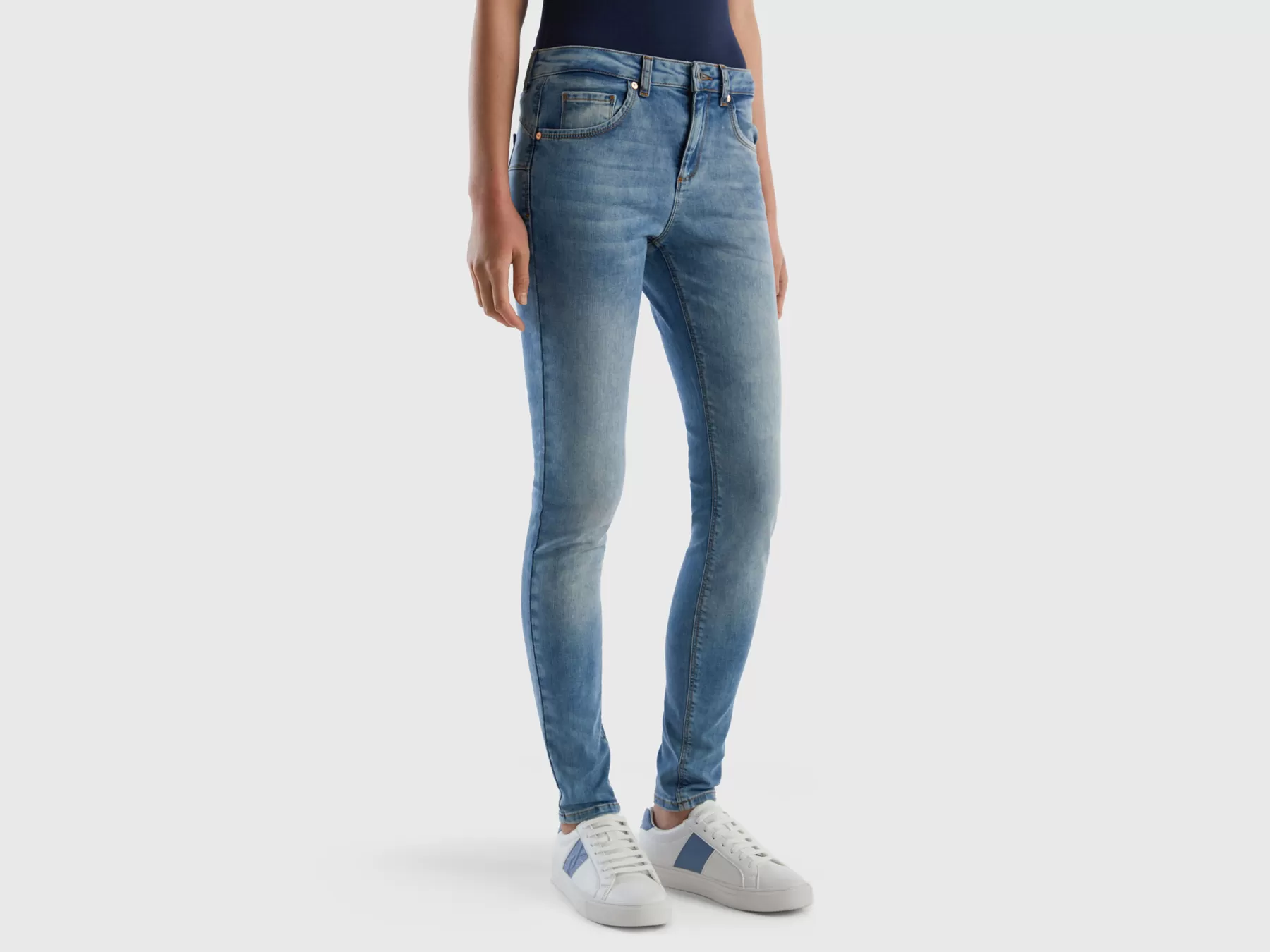 Benetton Jeans Push Up Skinny Fit Azzurro Store