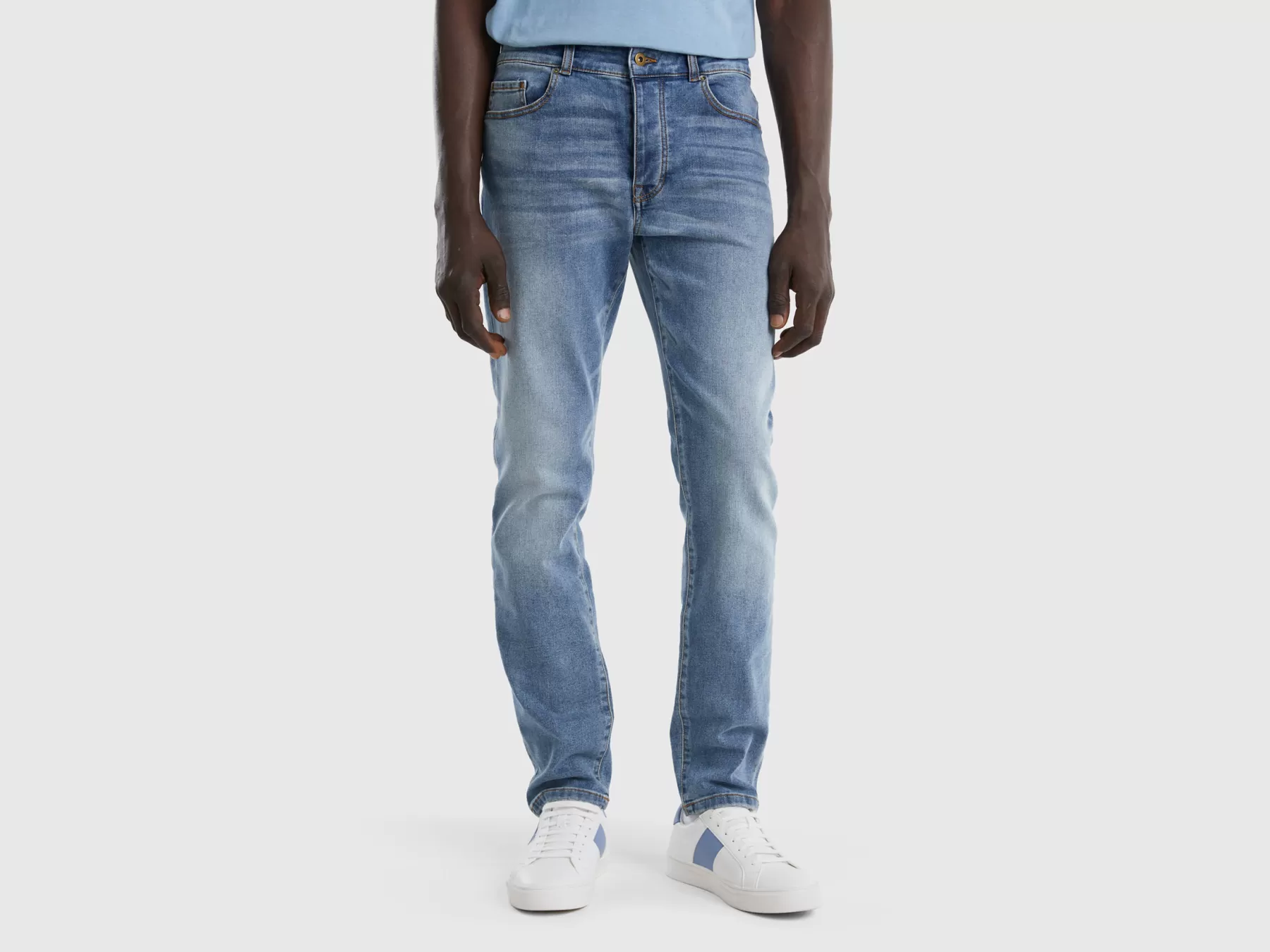 Benetton Jeans Slim Fit Blu Cheap