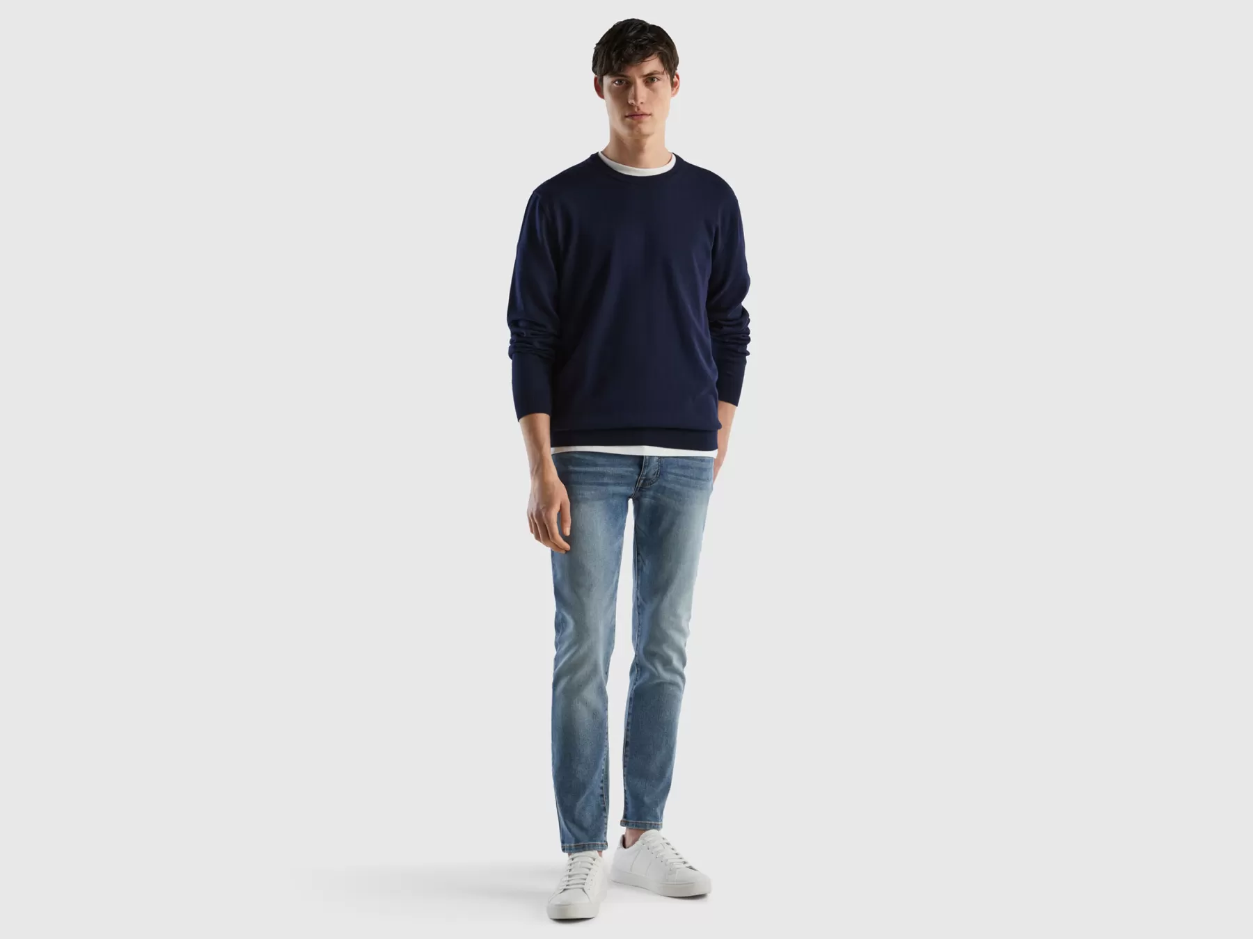 Benetton Jeans Slim Fit Cinque Tasche Blu Online