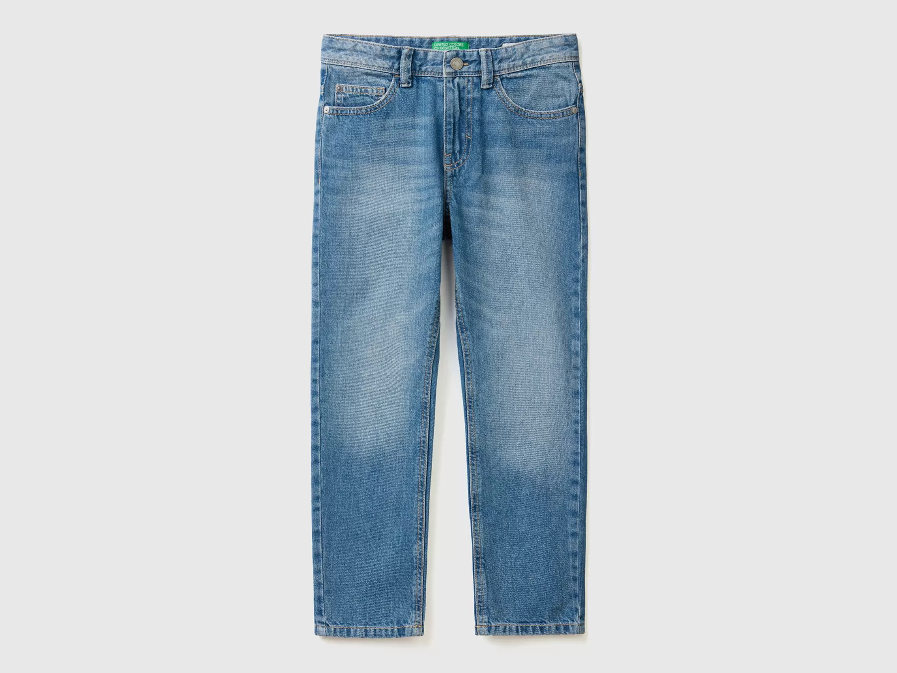 Benetton Jeans Straight Leg Blu Discount