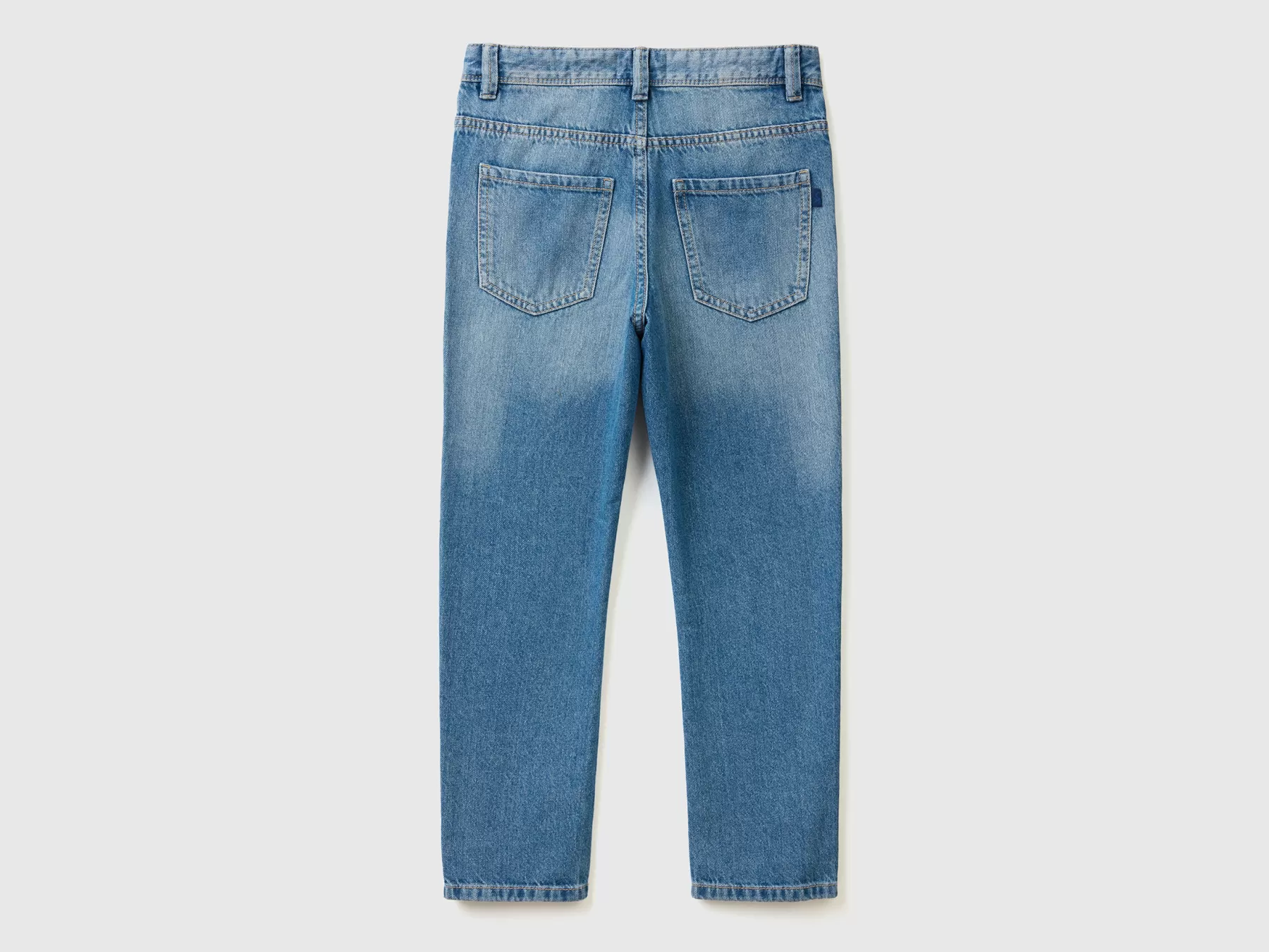 Benetton Jeans Straight Leg Blu Discount