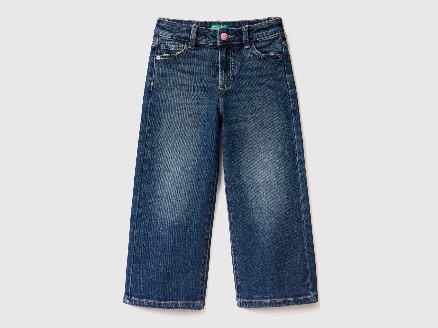 Benetton Jeans Wide Fit Blu Outlet