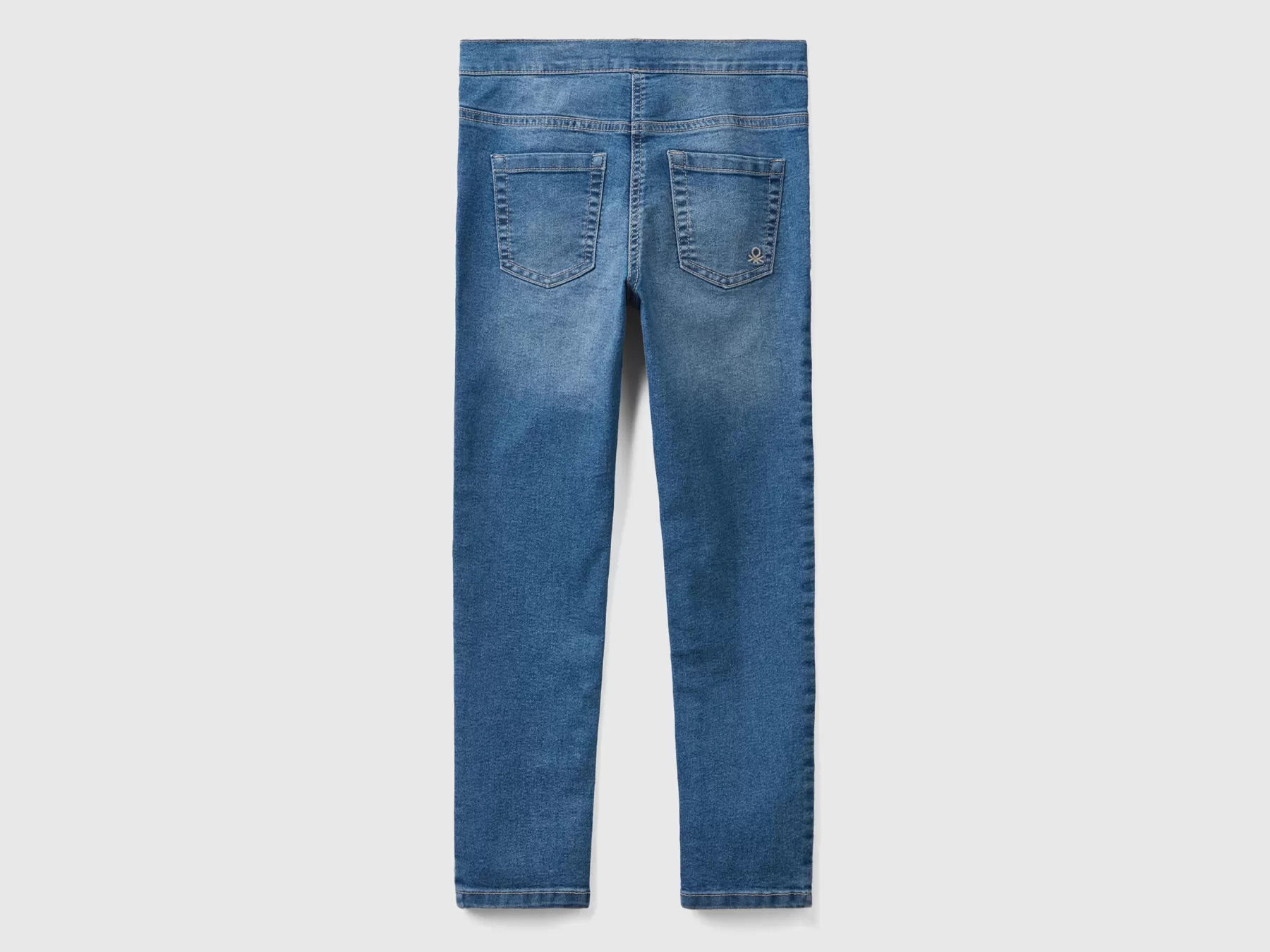 Benetton Jeggings In Denim "Eco-Recycle" Azzurro Outlet