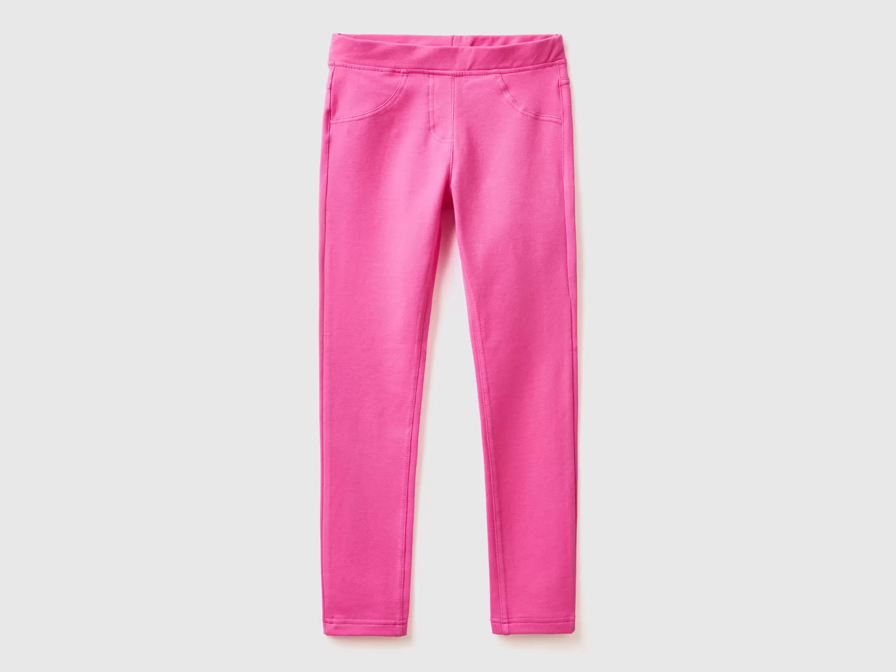 Benetton Jeggings In Felpa Stretch Fucsia Store