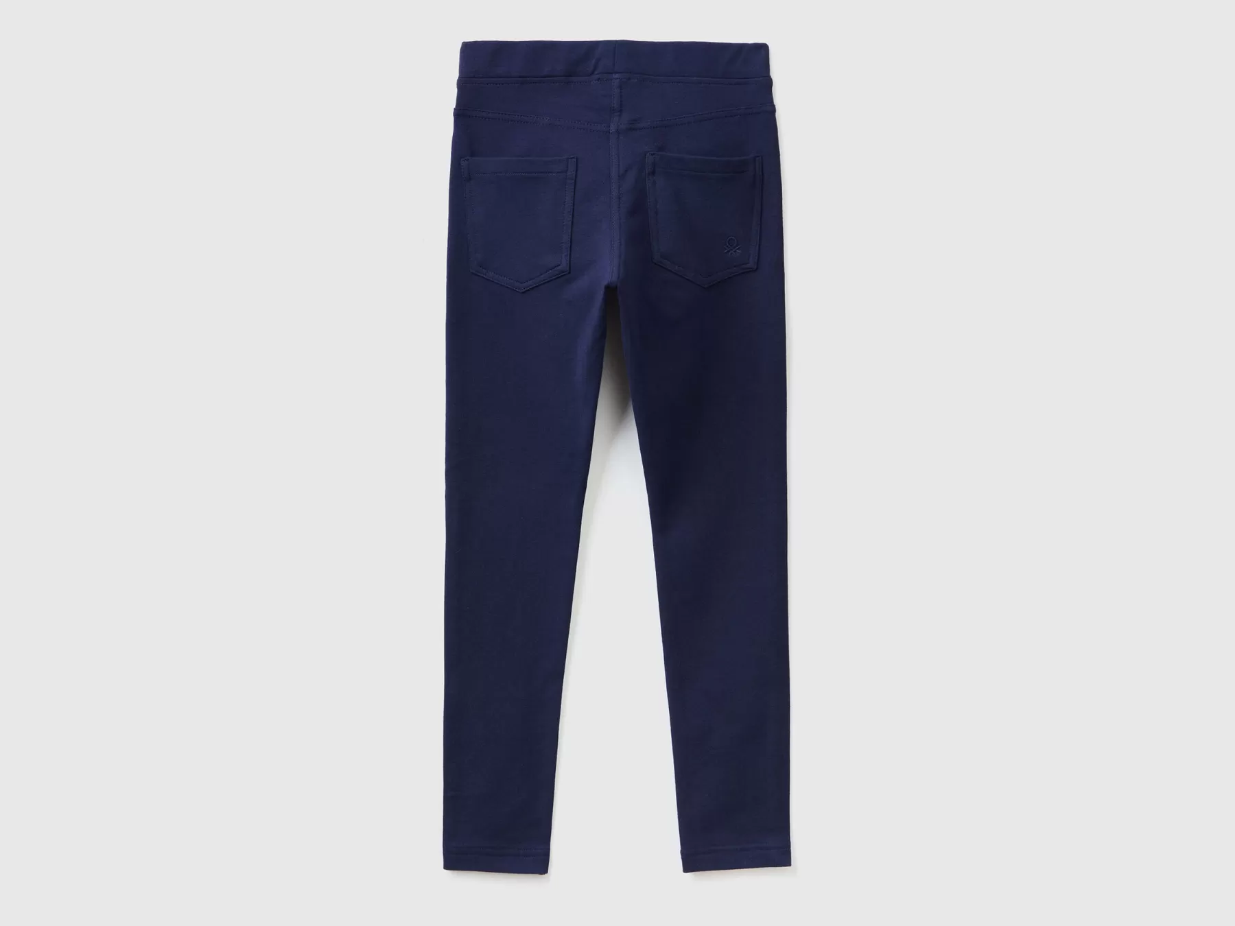 Benetton Jeggings In Felpa Stretch Blu Scuro Shop