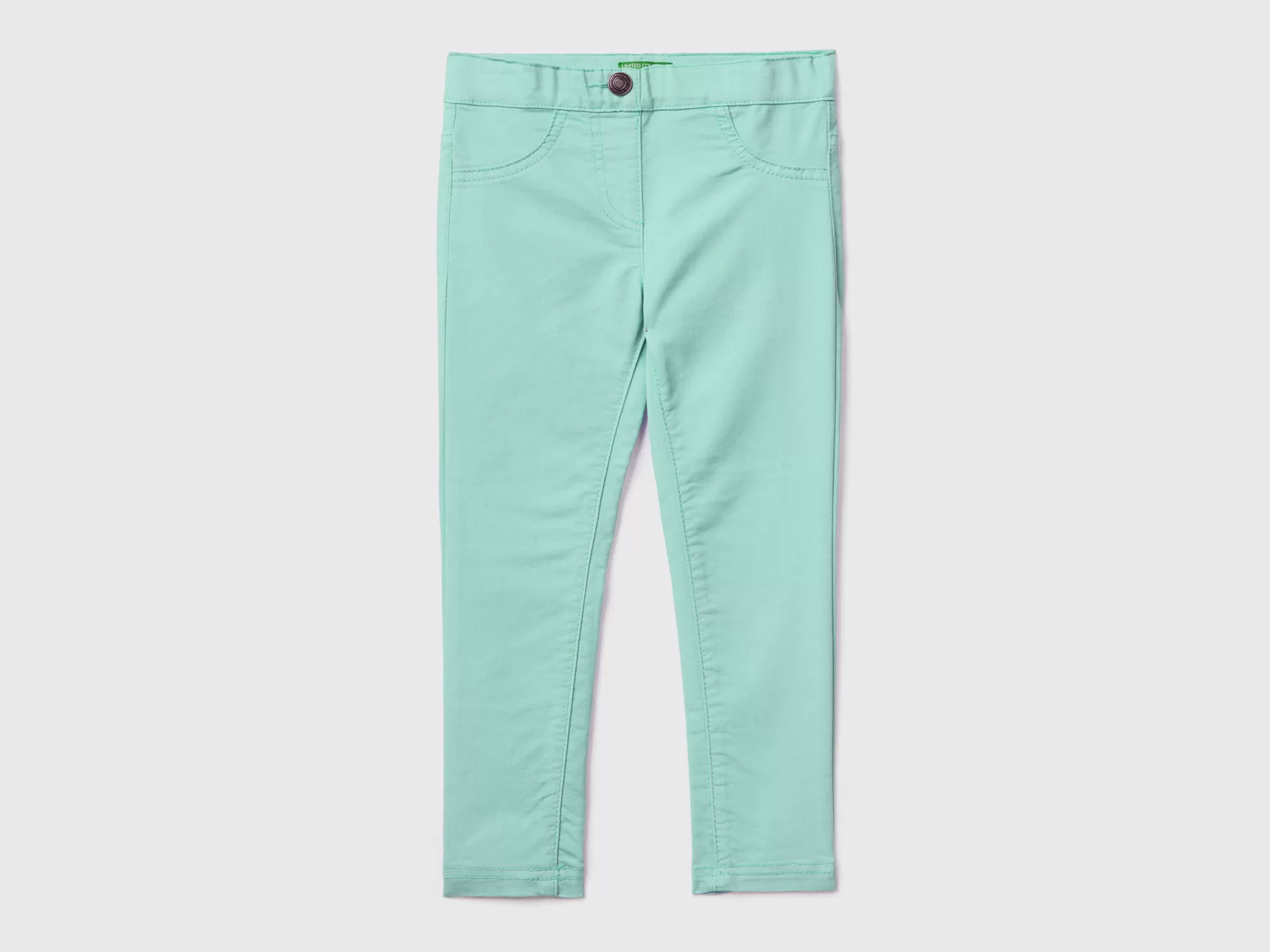 Benetton Jeggings In Misto Cotone Stretch Verde Acqua Hot