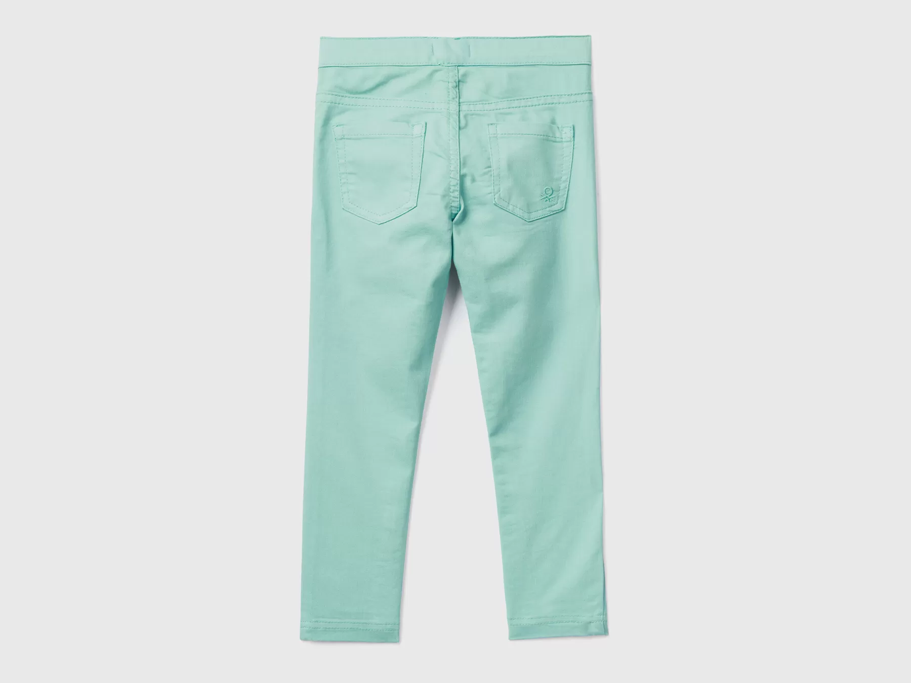 Benetton Jeggings In Misto Cotone Stretch Verde Acqua Hot