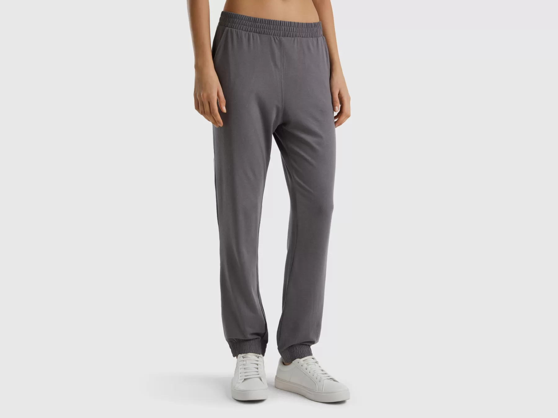 Benetton Joggers Fluidi Grigio Scuro Cheap