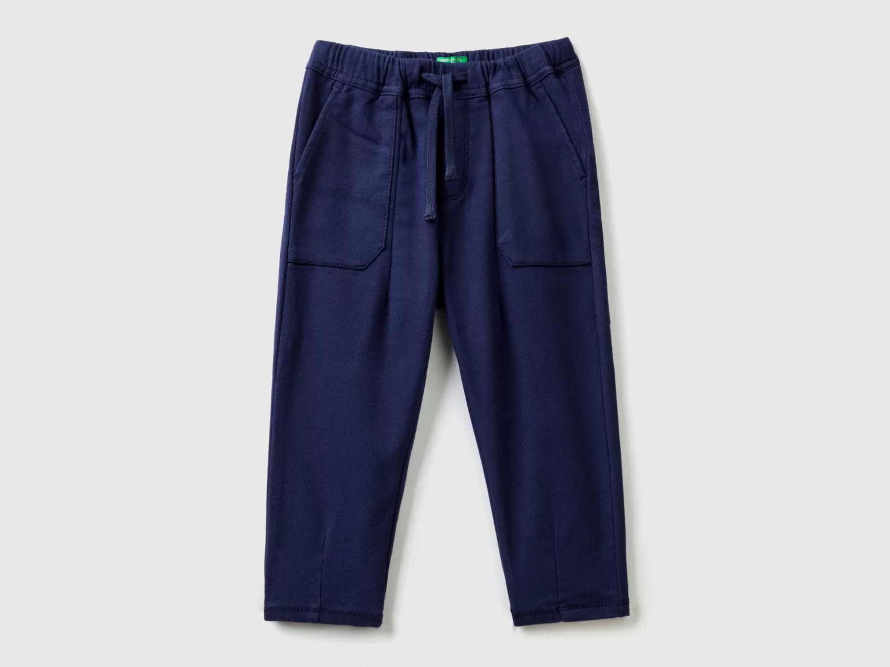 Benetton Joggers Fluidi Con Maxi Tasche Blu Scuro Cheap