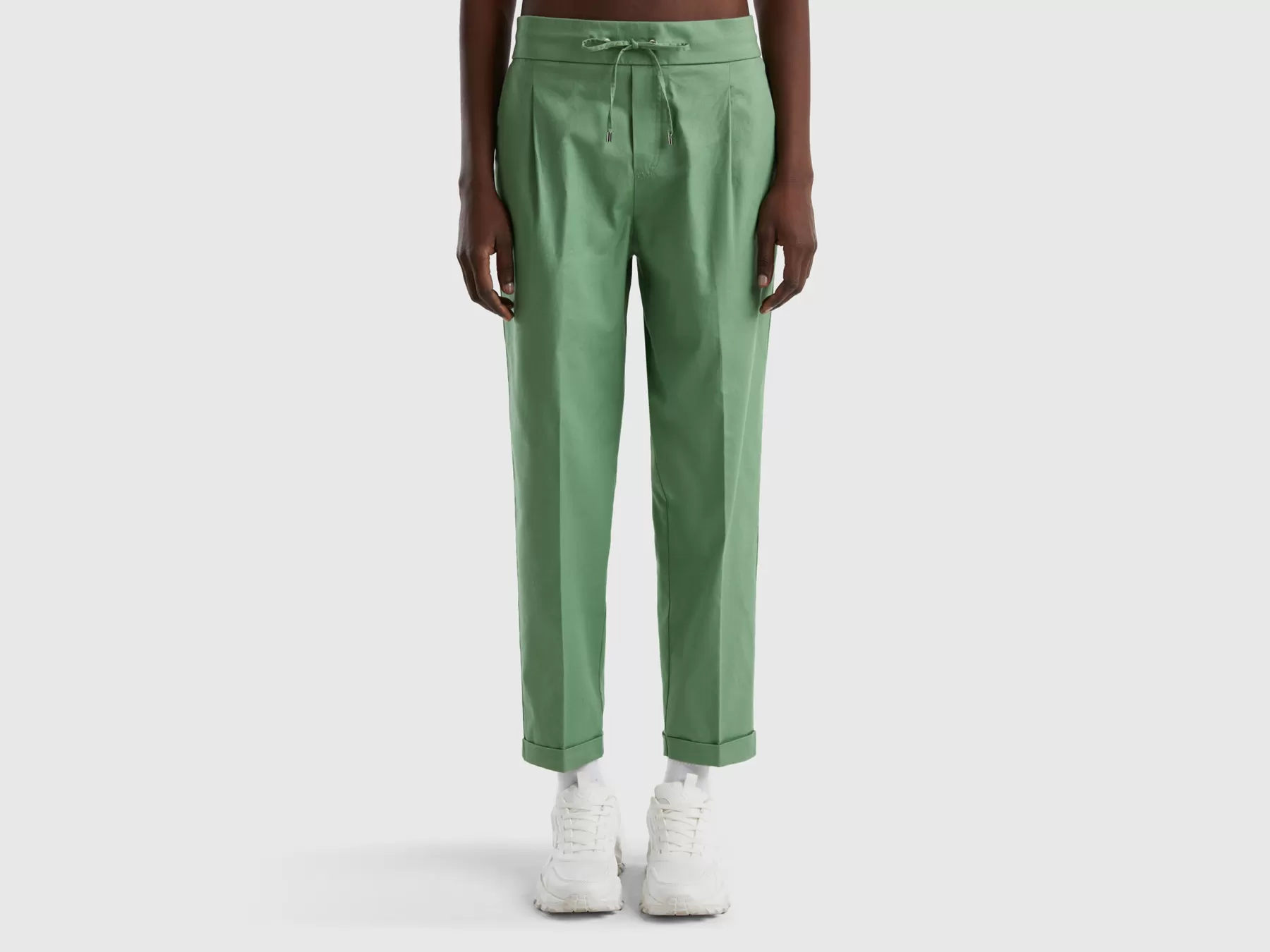 Benetton Joggers In Cotone Elasticizzato Verde Store