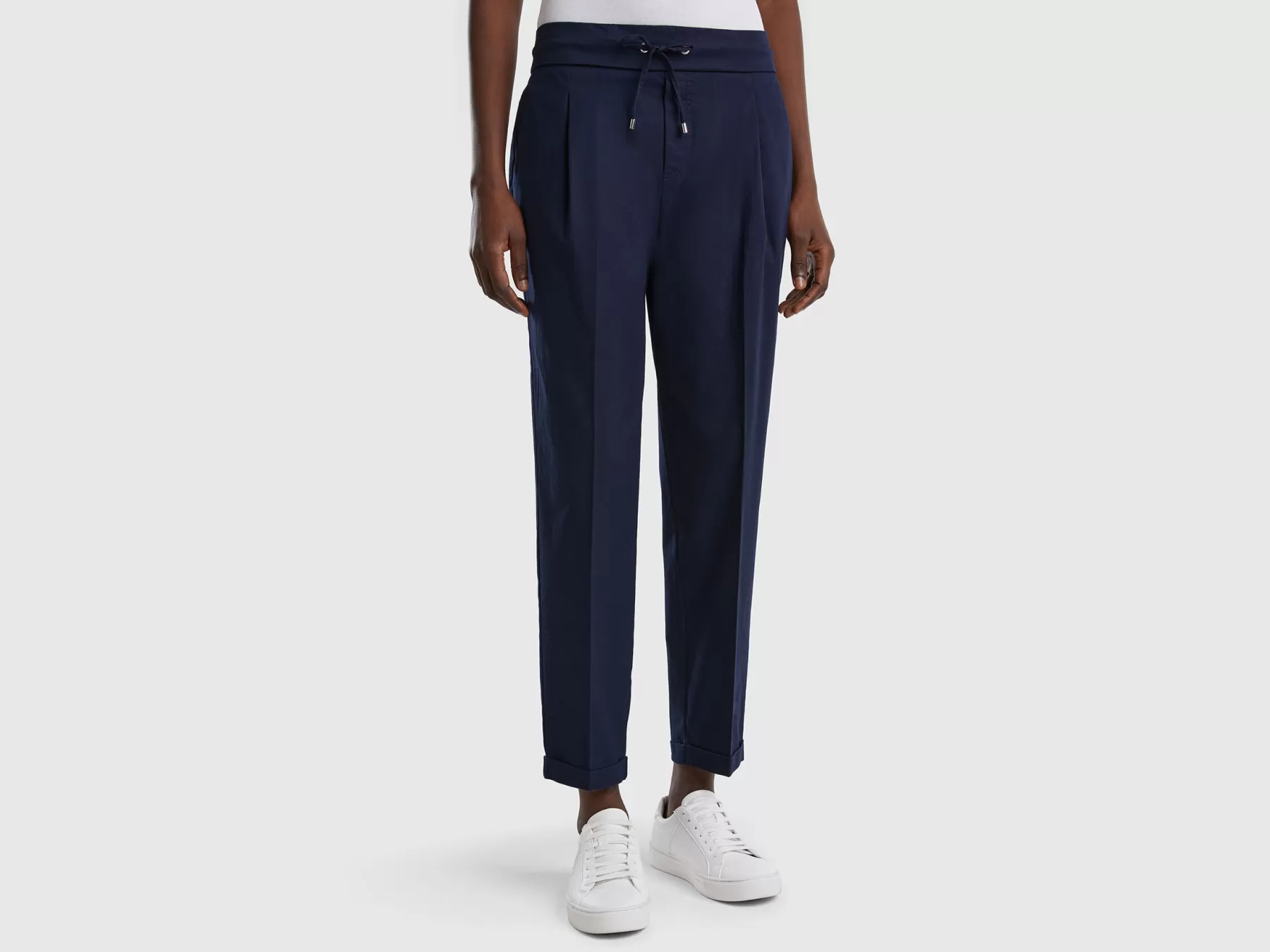 Benetton Joggers In Cotone Elasticizzato Blu Scuro Best