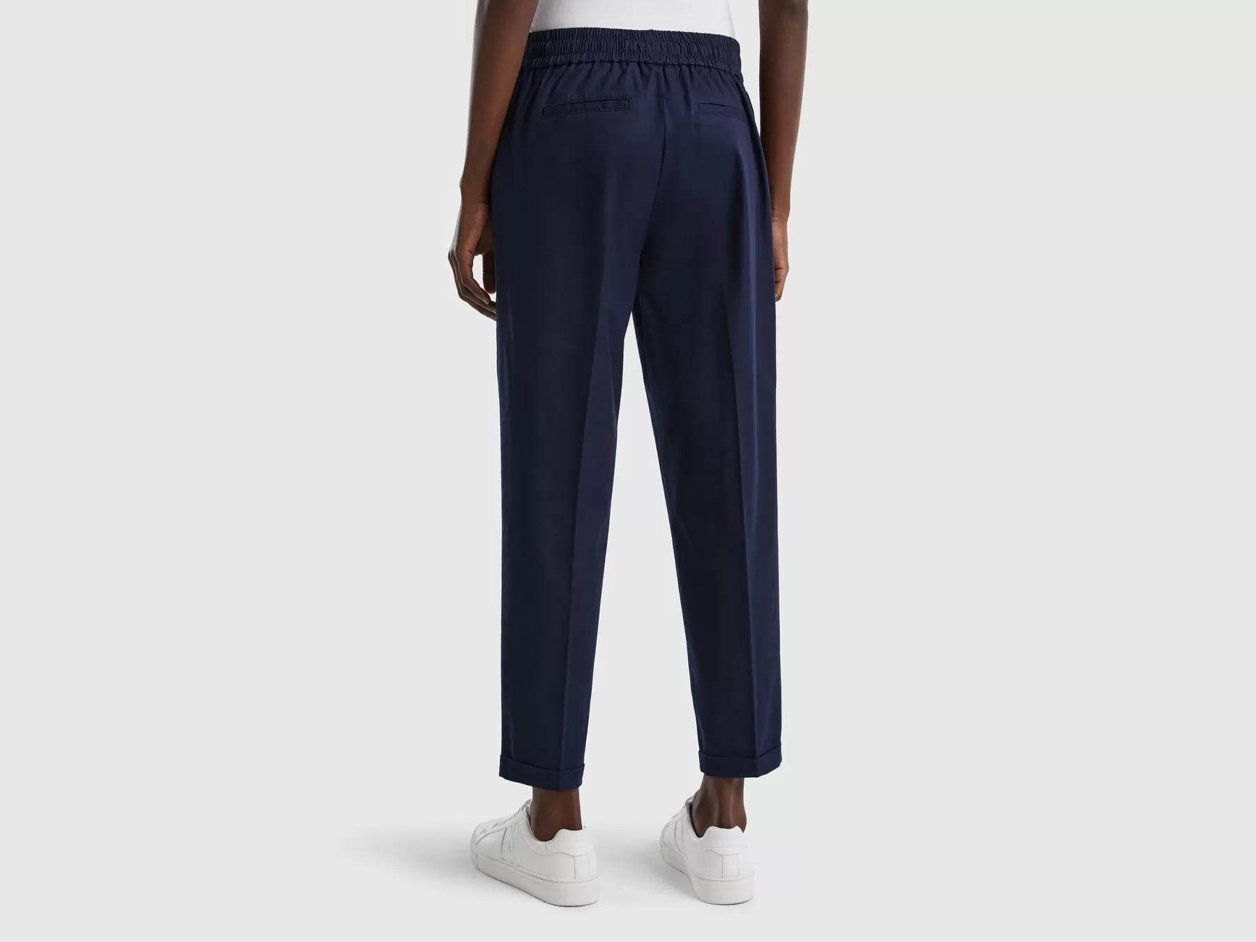 Benetton Joggers In Cotone Elasticizzato Blu Scuro Best