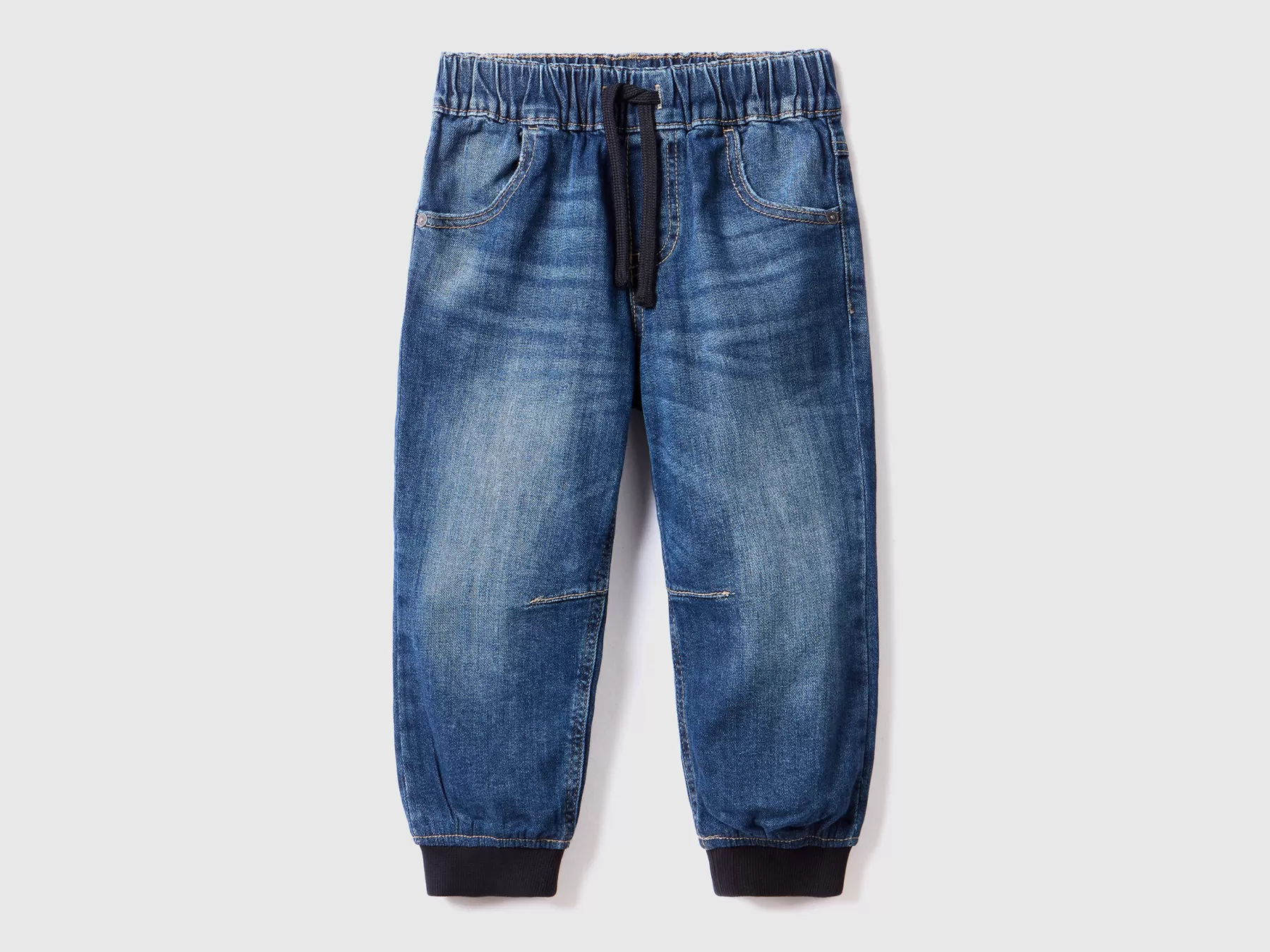 Benetton Joggers In Denim Stretch Blu Sale