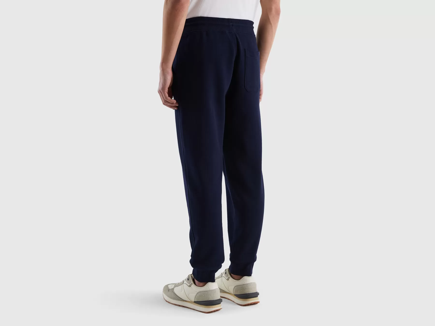 Benetton Joggers In Felpa 100% Cotone Blu Scuro Shop