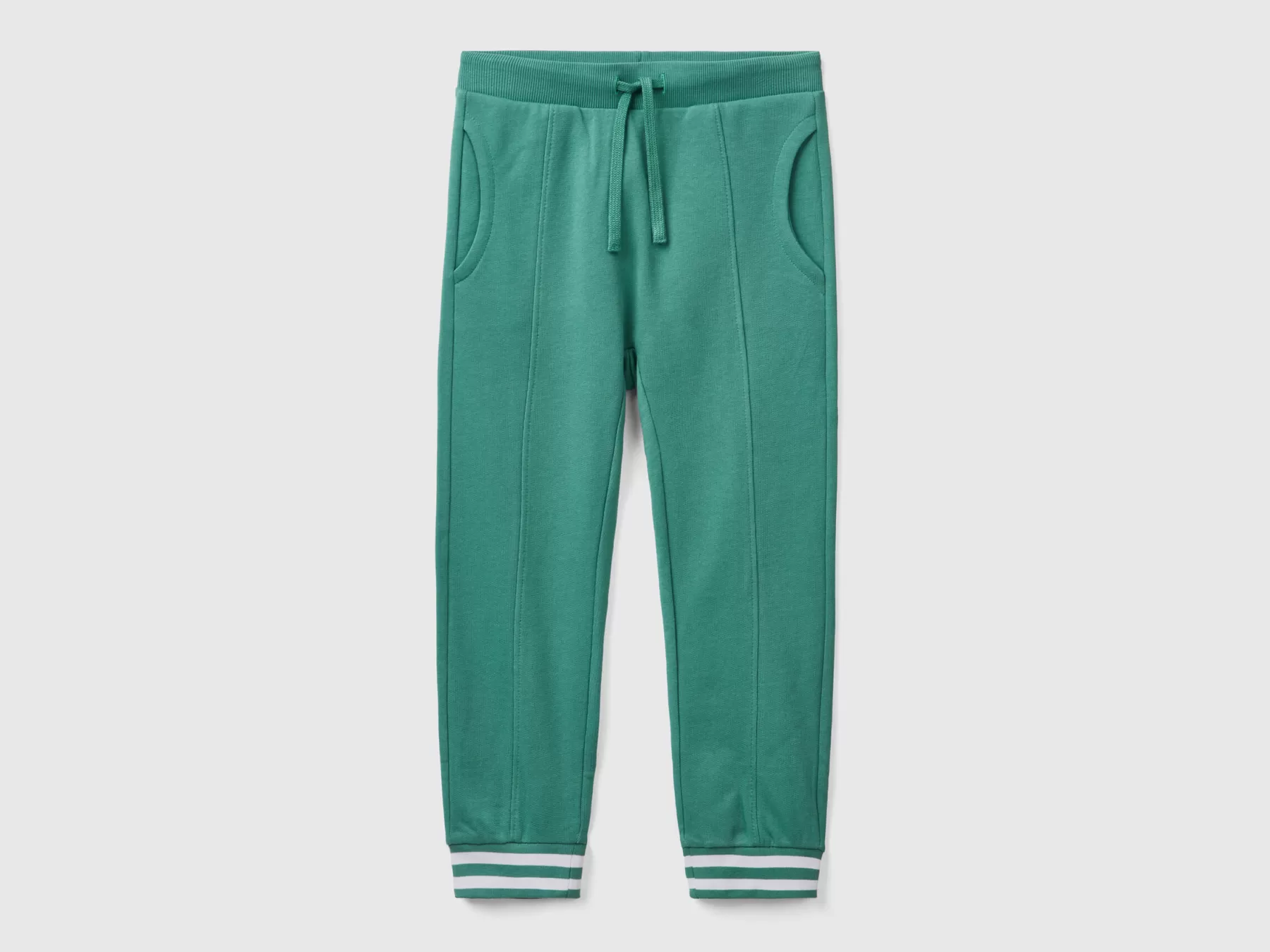 Benetton Joggers In Felpa Con Coulisse Verde Scuro Flash Sale