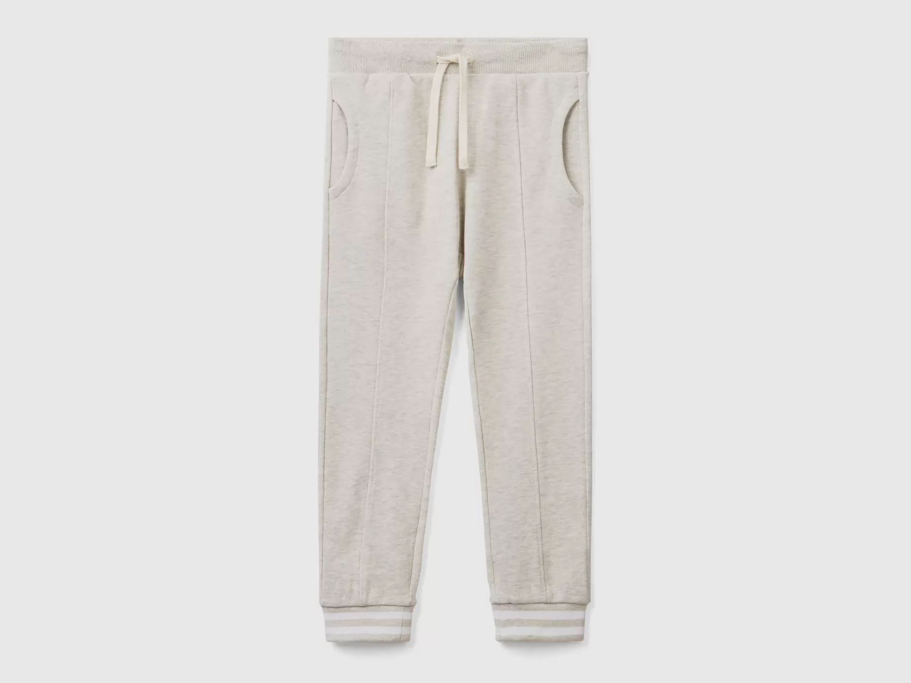 Benetton Joggers In Felpa Con Coulisse Grigio Chiaro Cheap