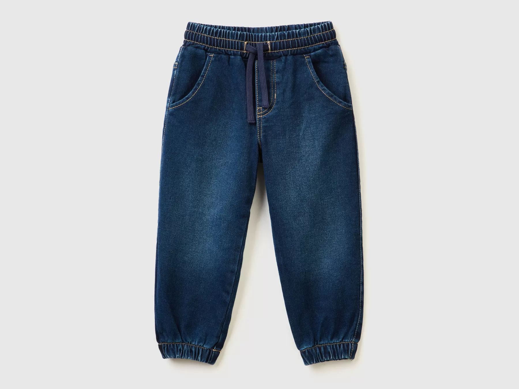 Benetton Joggers In Felpa Effetto Denim Blu Scuro Online