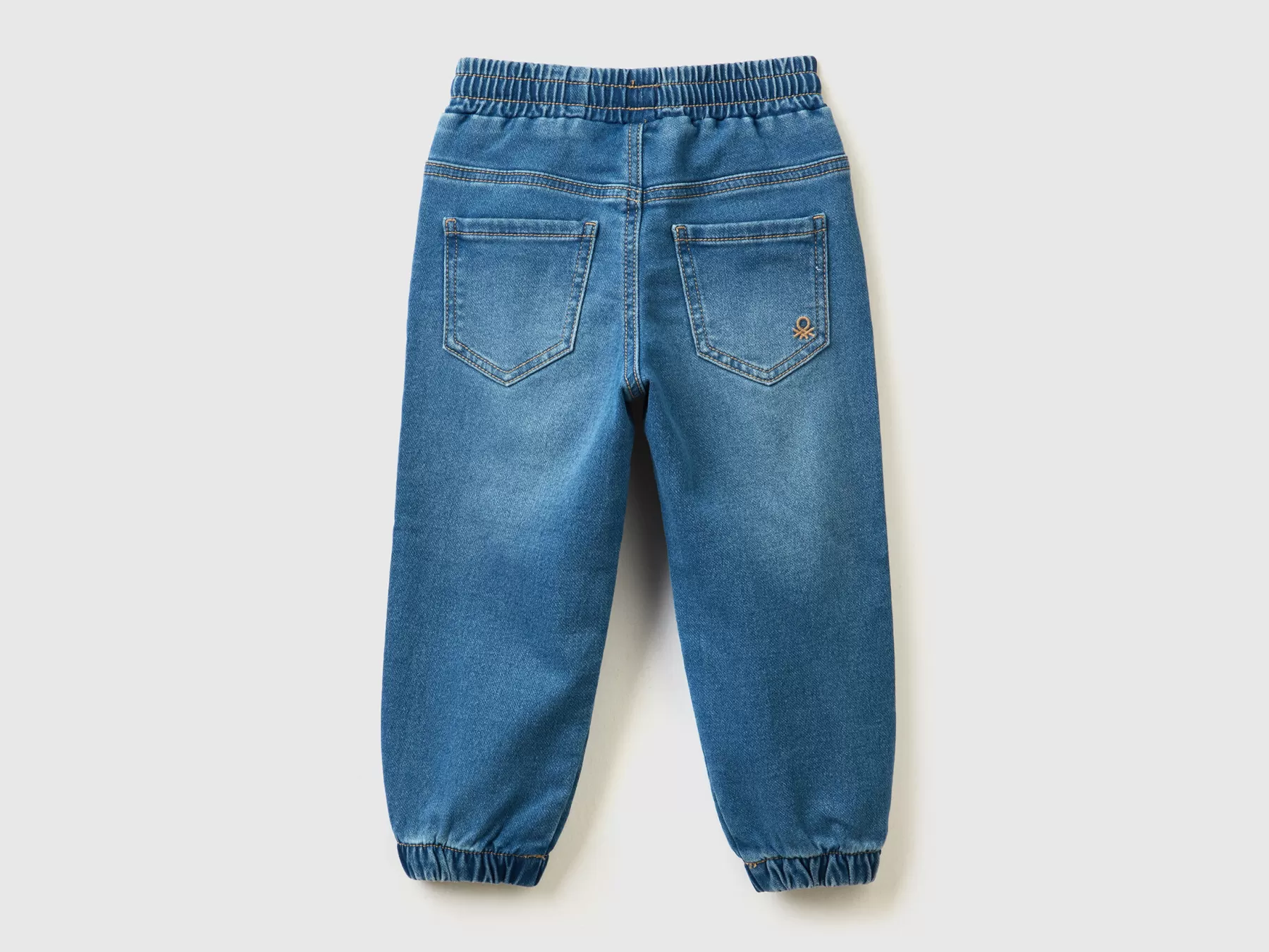 Benetton Joggers In Felpa Effetto Denim Blu Shop