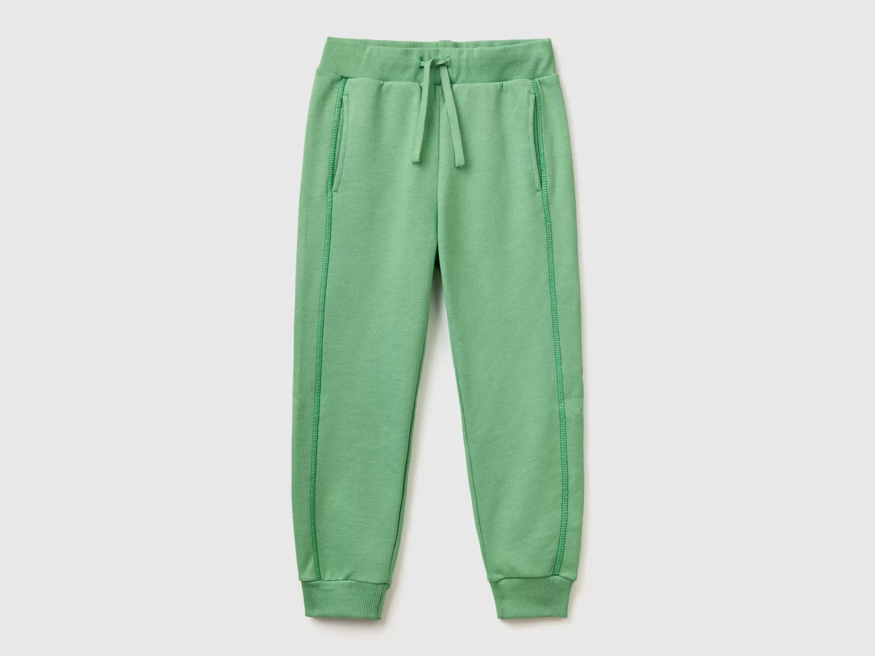 Benetton Joggers In Tessuto Riciclato Verde Chiaro Discount