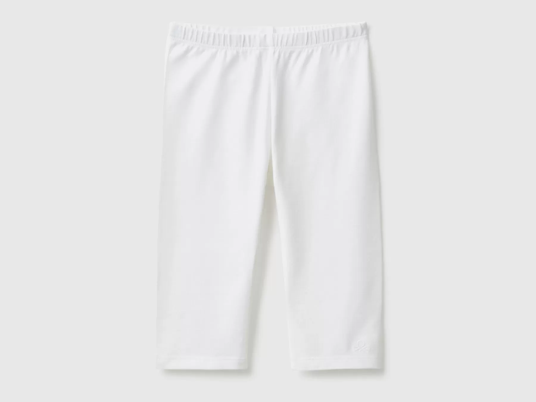 Benetton Leggings A 3/4 In Cotone Elasticizzato Bianco Sale