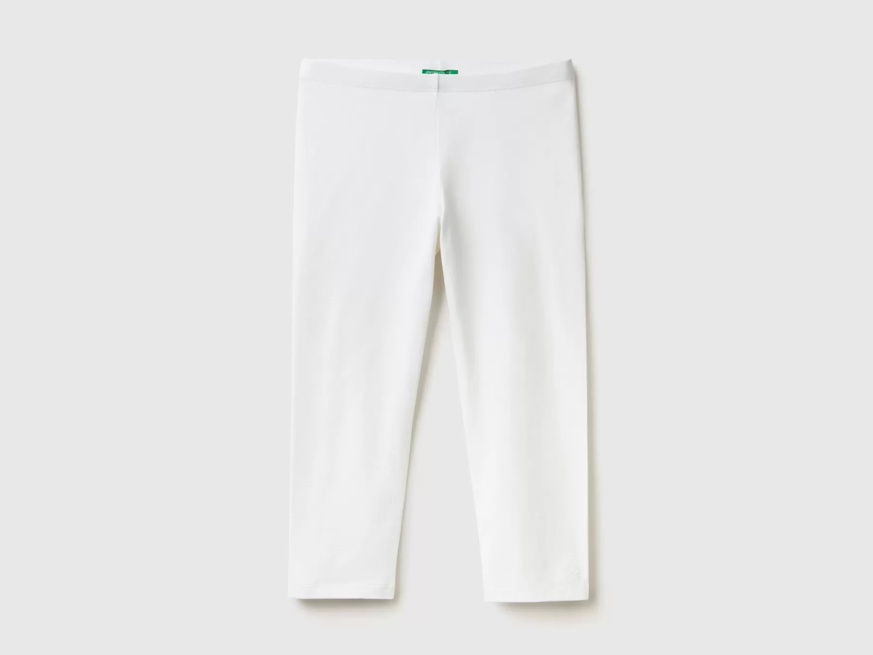 Benetton Leggings A 3/4 In Cotone Elasticizzato Bianco Outlet