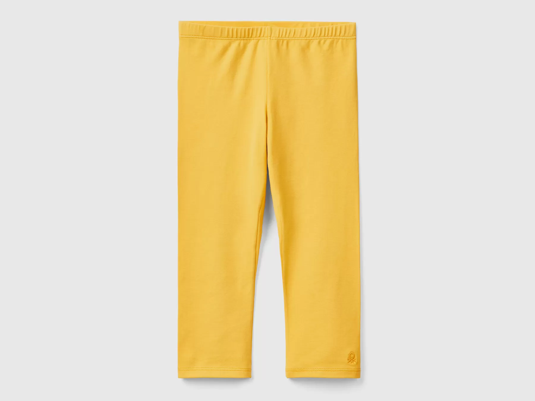 Benetton Leggings A 3/4 In Cotone Elasticizzato Giallo Shop