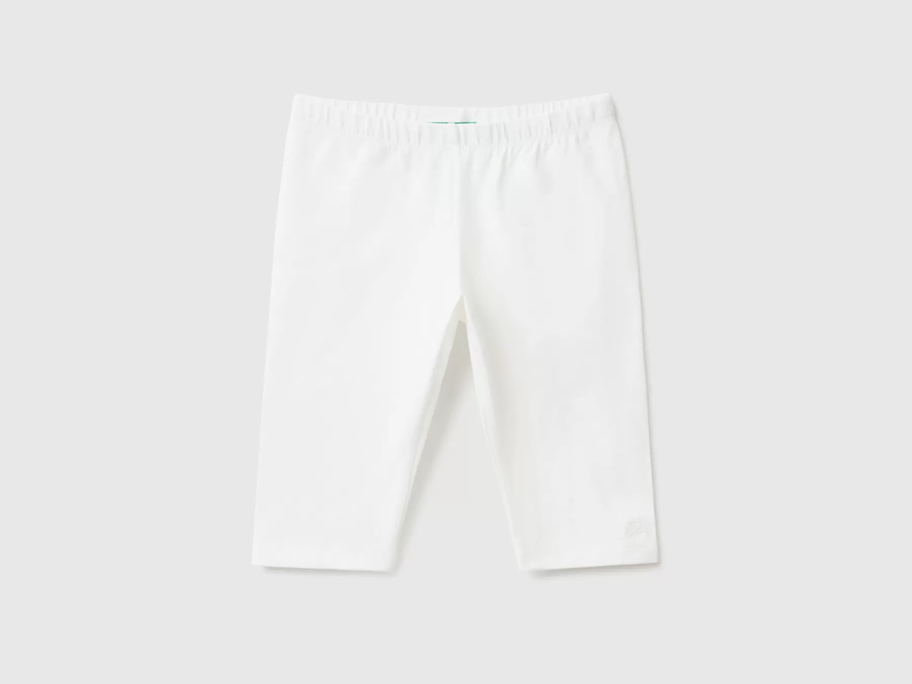 Benetton Leggings A 3/4 In Cotone Stretch Bianco Cheap