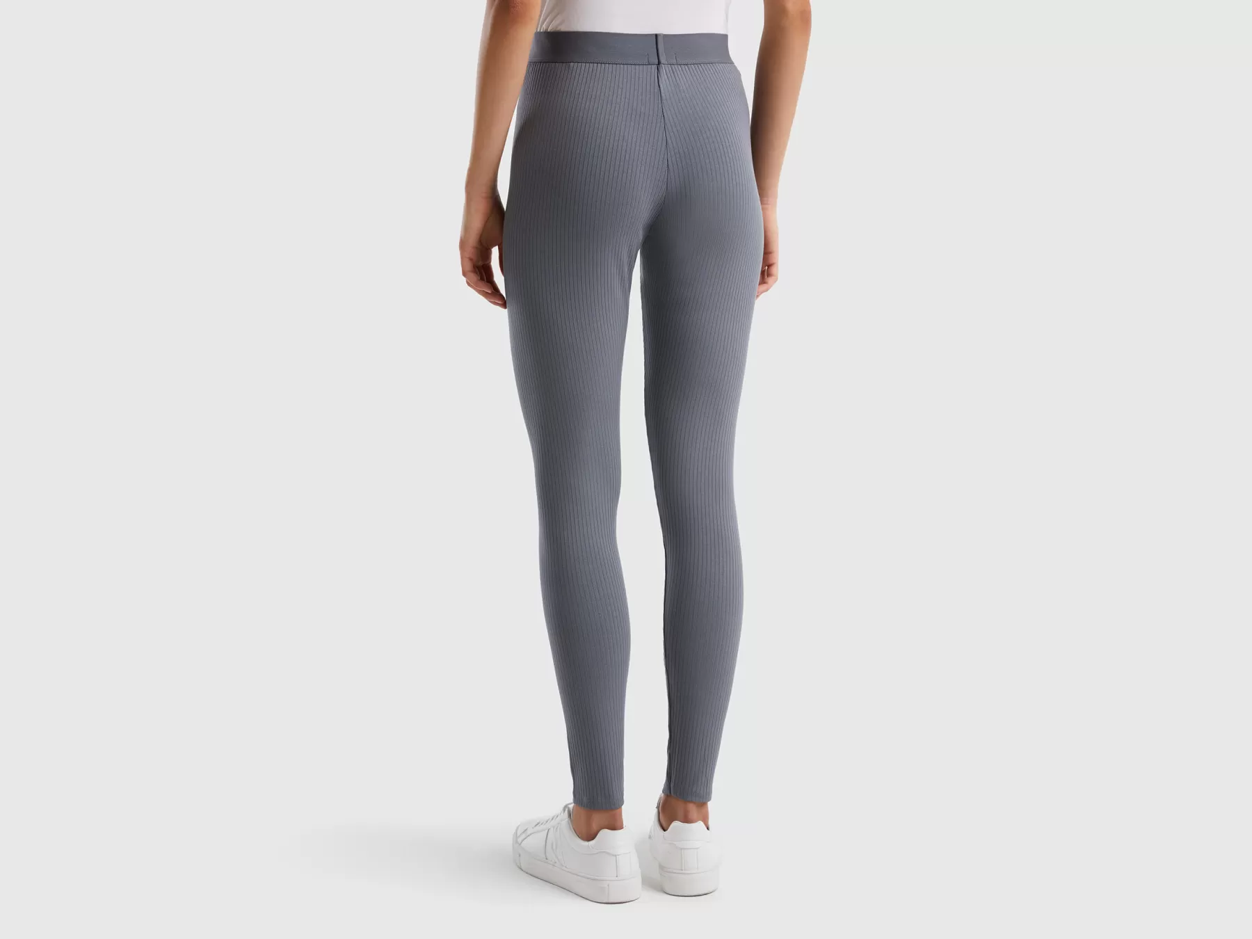 Benetton Leggings A Costine Stretch Grigio Cheap