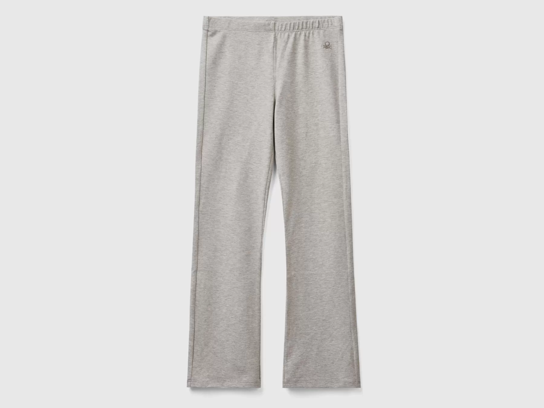 Benetton Leggings A Zampa In Cotone Stretch Grigio Chiaro Shop