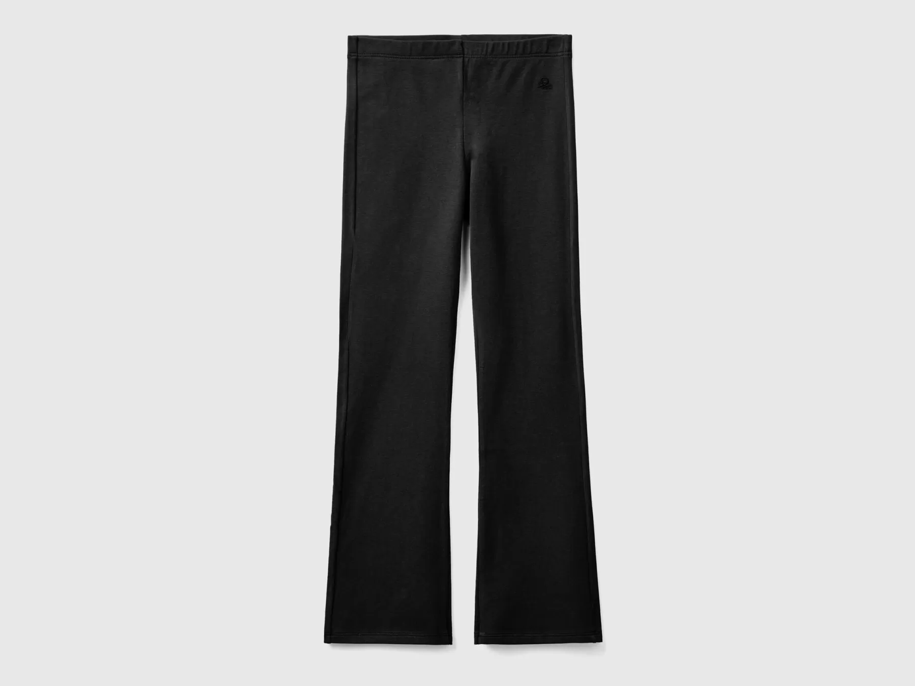 Benetton Leggings A Zampa In Cotone Stretch Nero Cheap